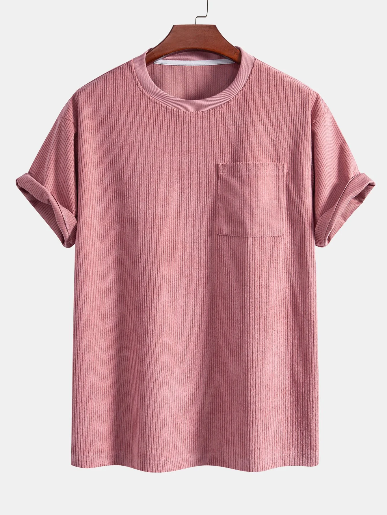 Corduroy Oversize T-Shirt mit Tasche & Shorts - Image 4