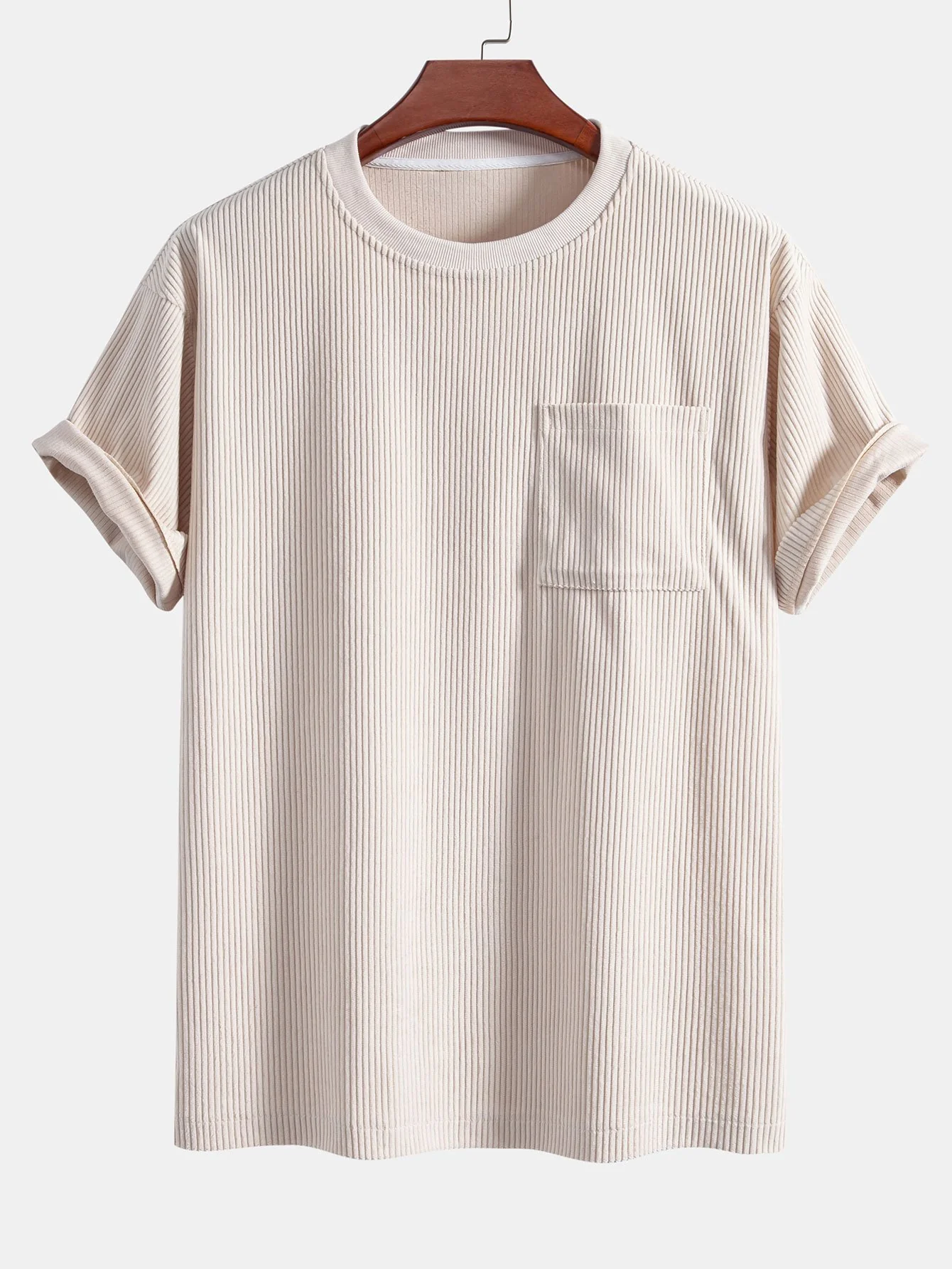 Corduroy Oversize T-Shirt mit Tasche & Shorts - Image 5