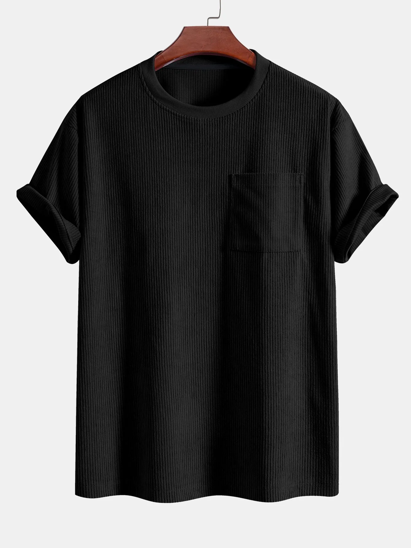 Corduroy Oversize T-Shirt mit Tasche & Shorts - Image 6