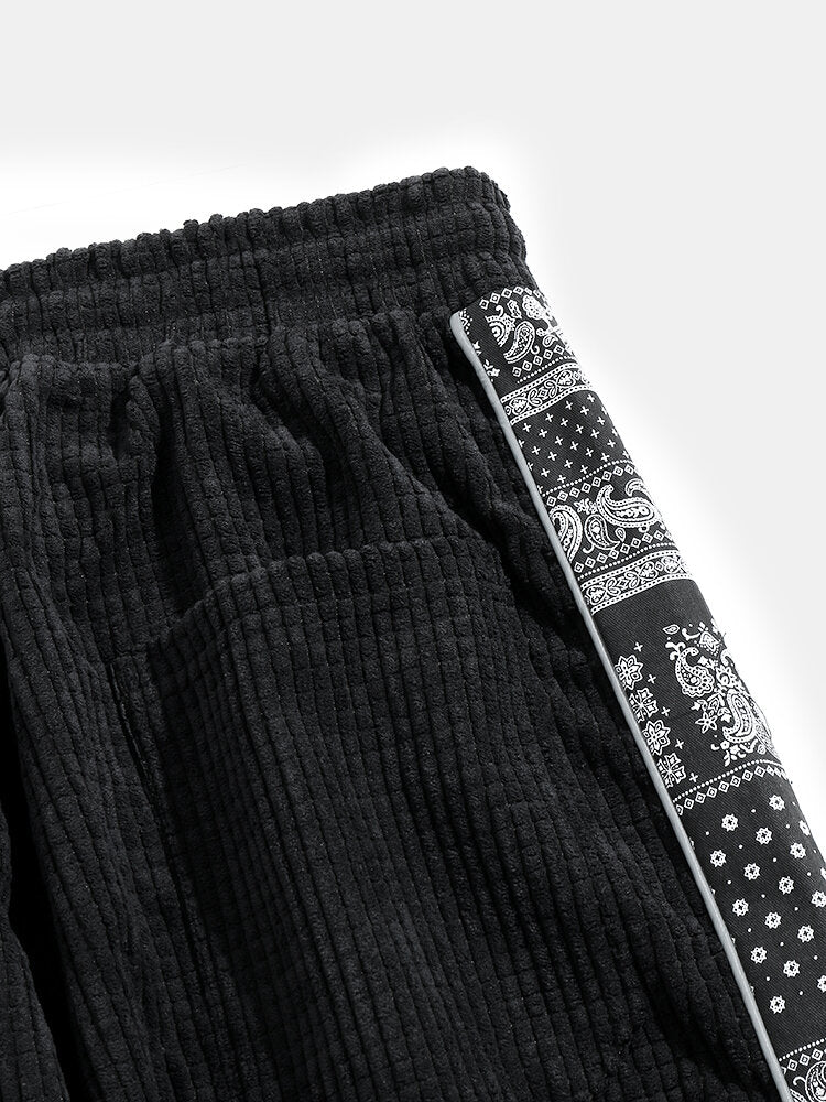 Corduroy Paisley Druck Panel Hosen - Image 11
