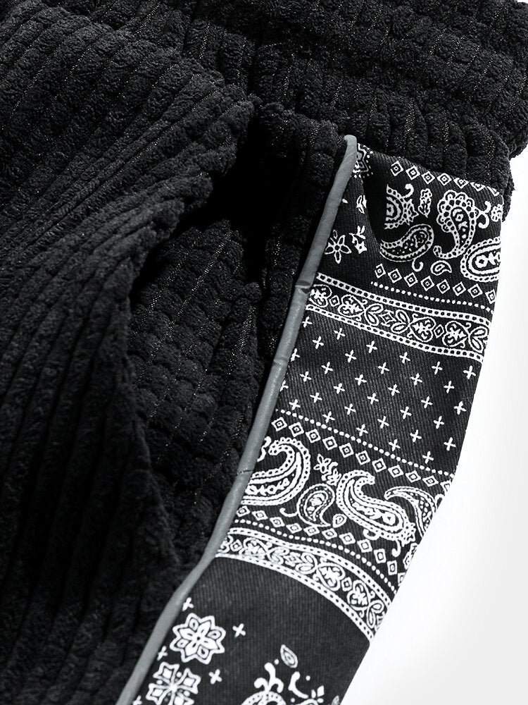 Corduroy Paisley Druck Panel Hosen - Image 13