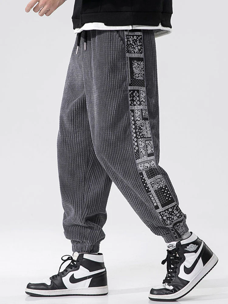 Corduroy Paisley Druck Panel Hosen - Image 3