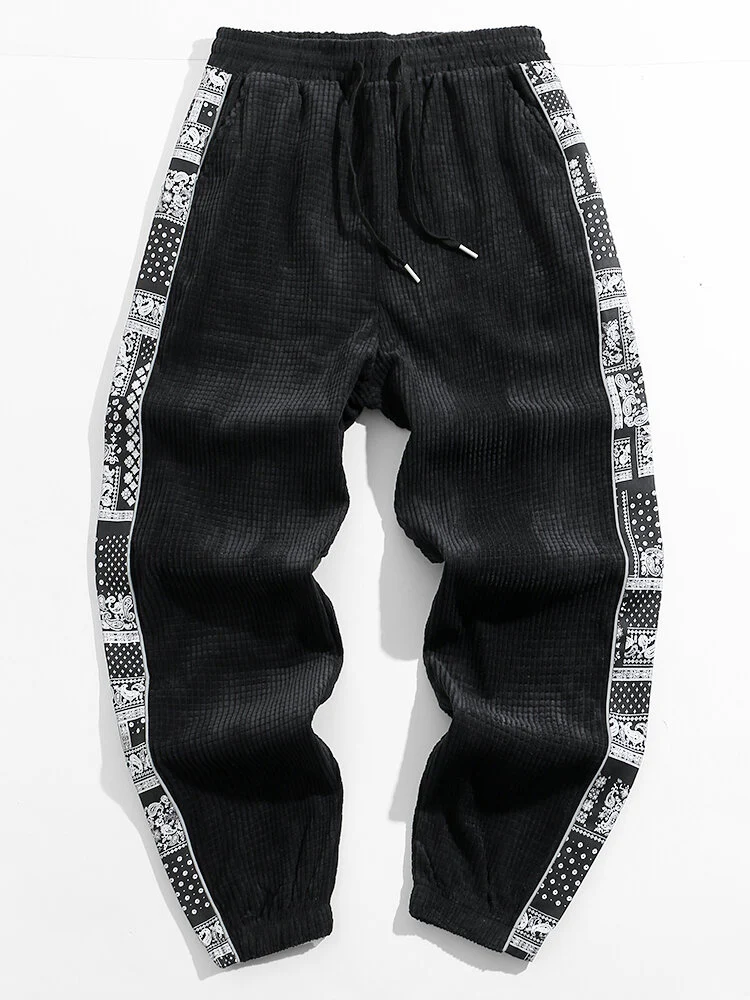 Corduroy Paisley Druck Panel Hosen - Image 6