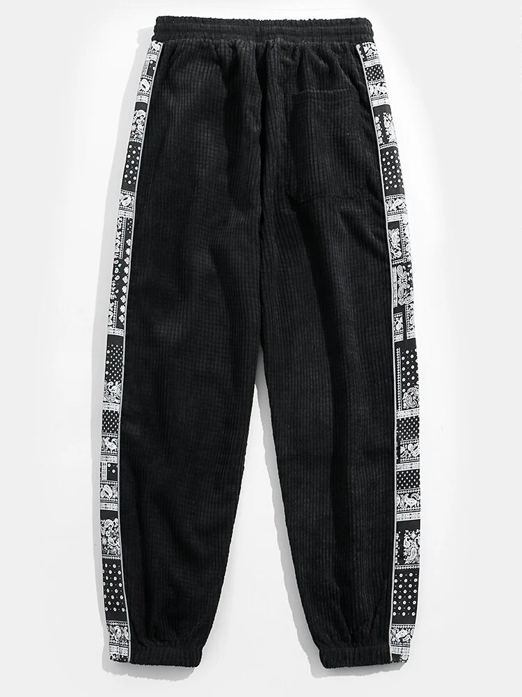 Corduroy Paisley Druck Panel Hosen - Image 7