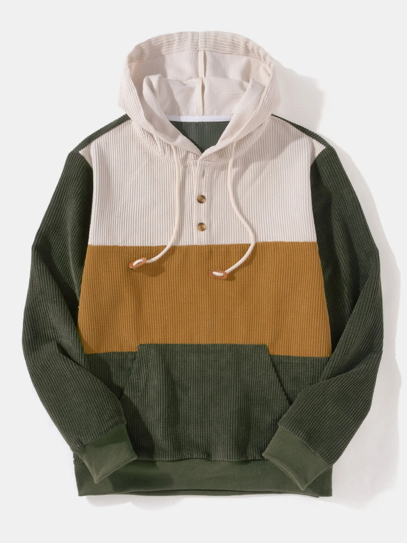 Corduroy-Patchwork-Hoodie & Kordelzug-Corduroy-Cargo-Jogginghosen - Image 2