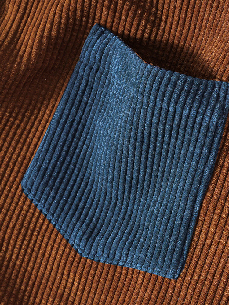 Corduroy-Patchwork-Hemden mit langen Ärmeln - Image 5