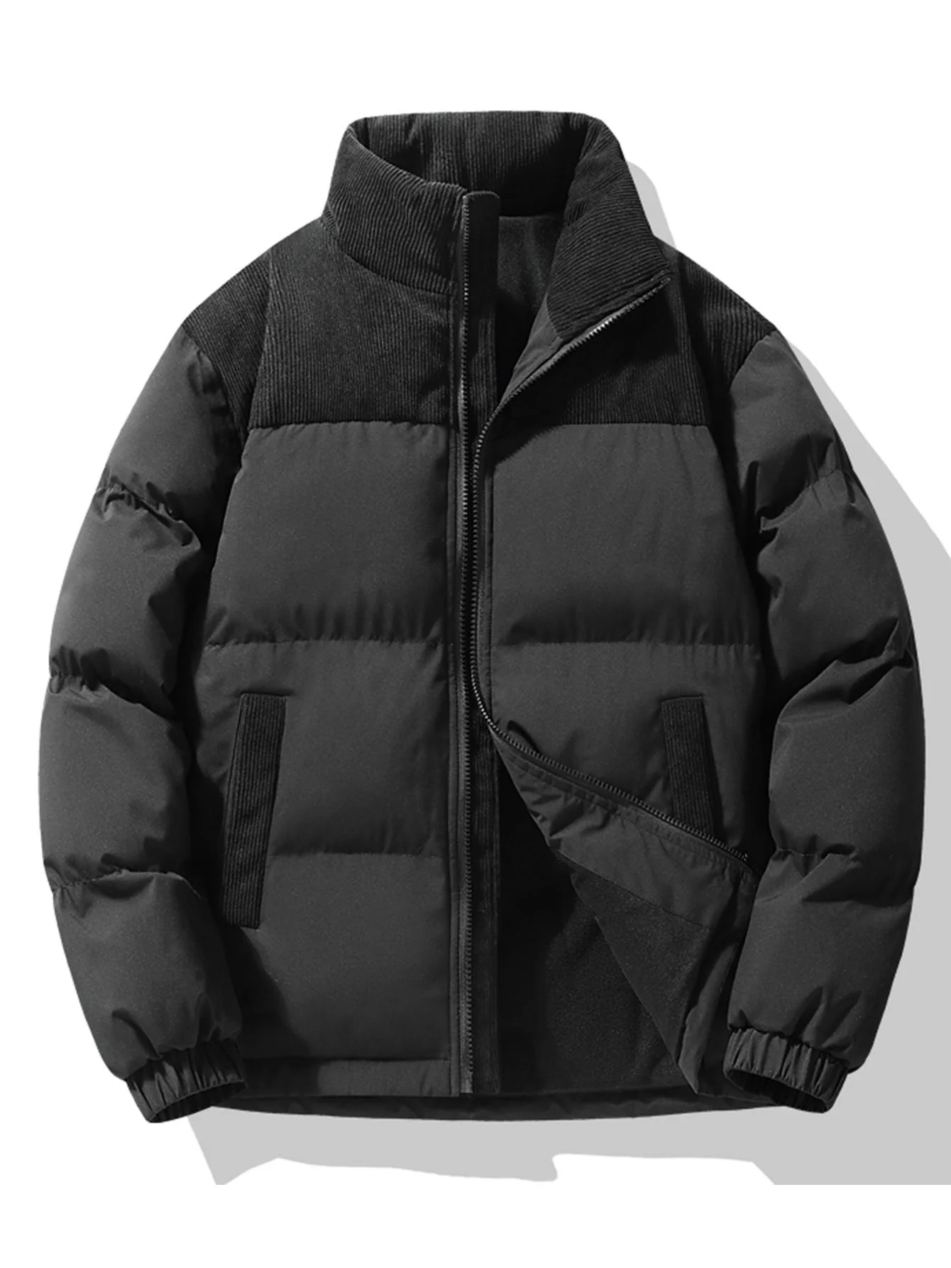 Corduroy-Patchwork-Pufferjacke - Image 4