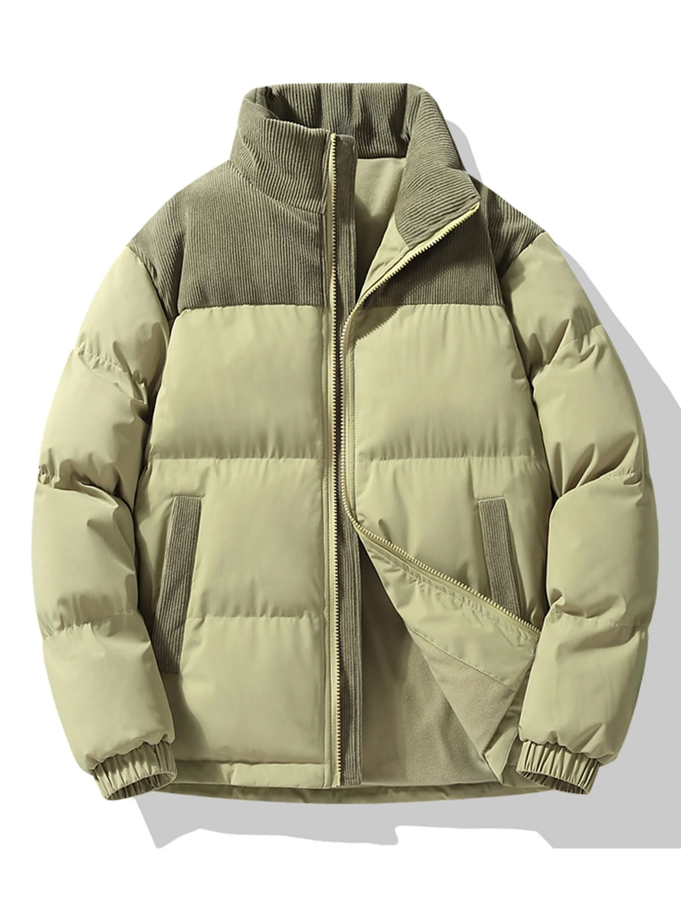 Corduroy-Patchwork-Pufferjacke - Image 5