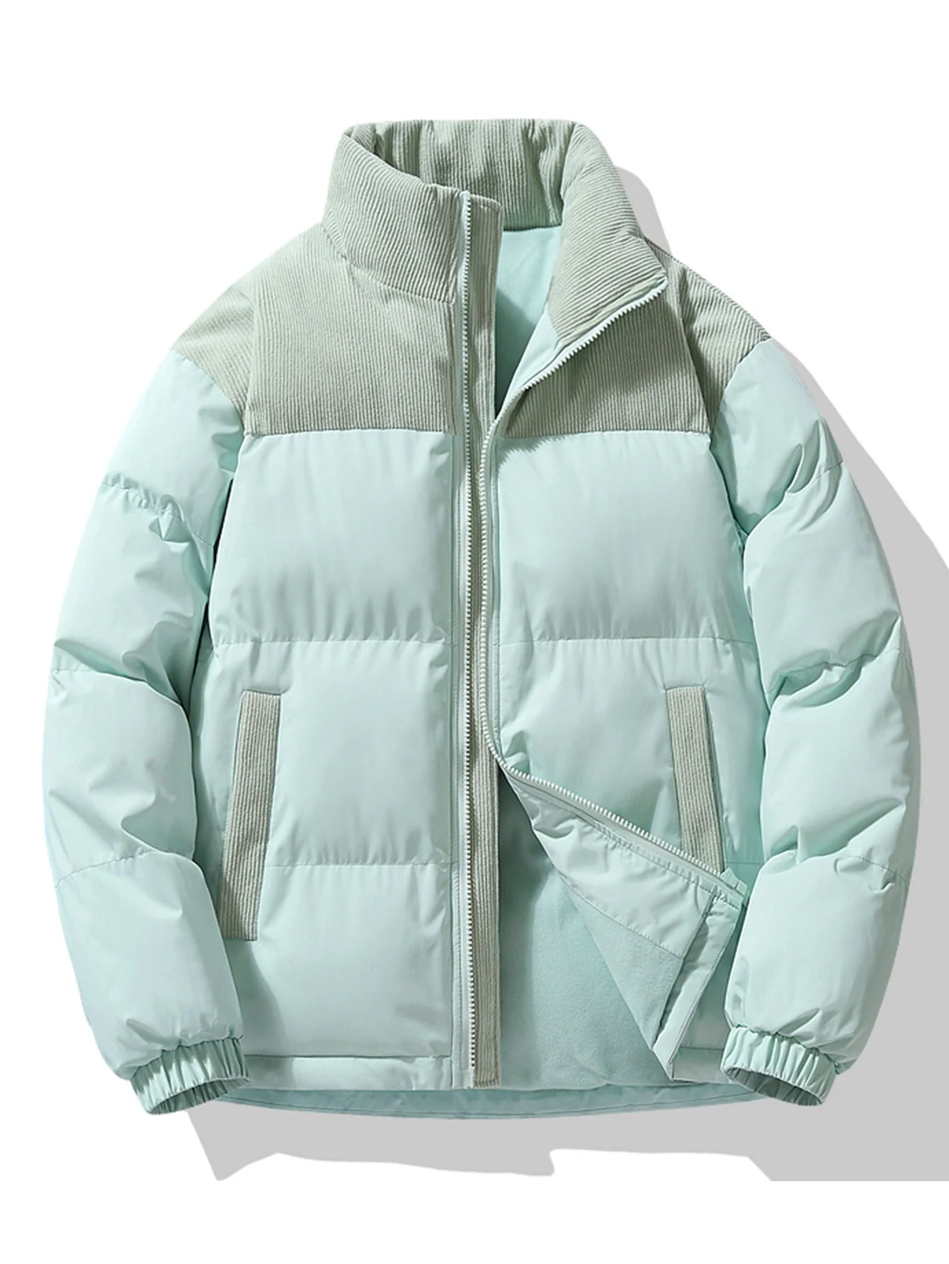 Corduroy-Patchwork-Pufferjacke - Image 7