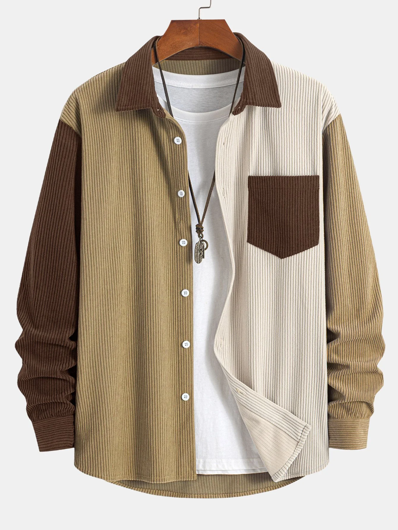 Corduroy-Patchwork-Hemd & gerade Corduroy-Hose - Image 3