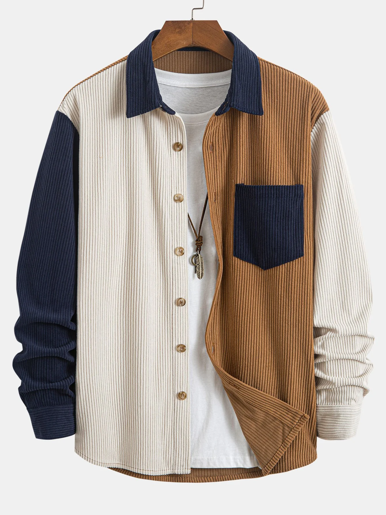 Corduroy-Patchwork-Hemd & gerade Corduroy-Hose - Image 3