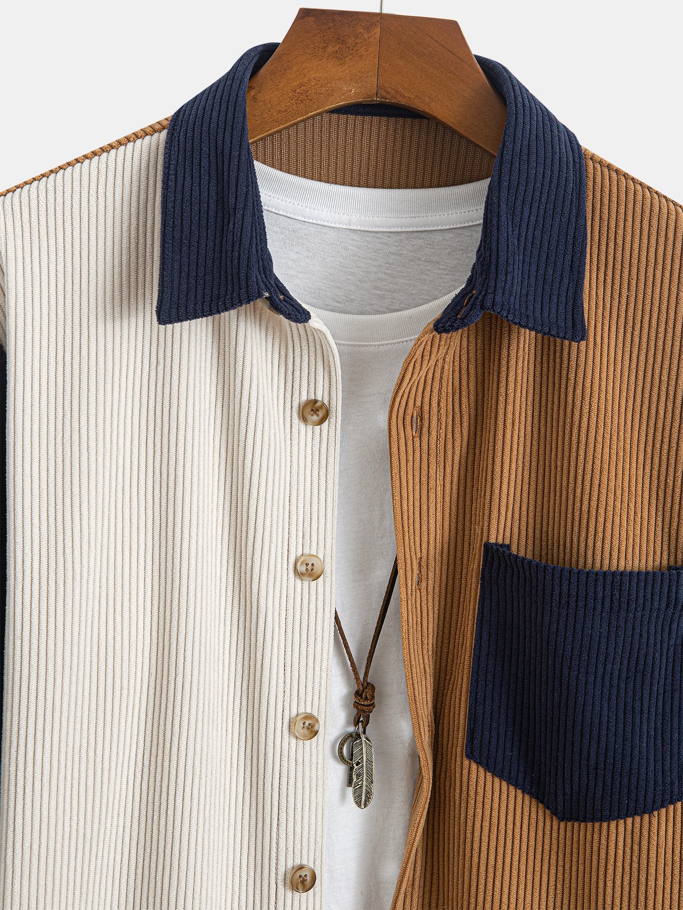 Corduroy-Patchwork-Hemd & gerade Corduroy-Hose - Image 9