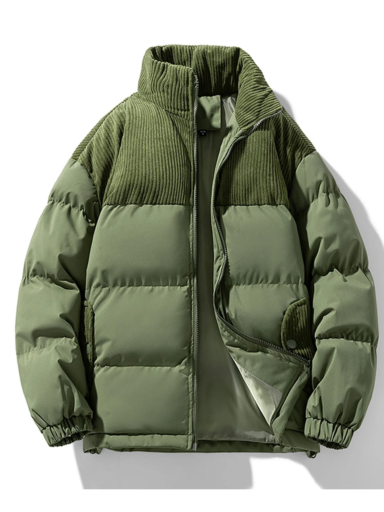 Cordura-Patchwork-Reißverschluss-Puffermantel - Image 2