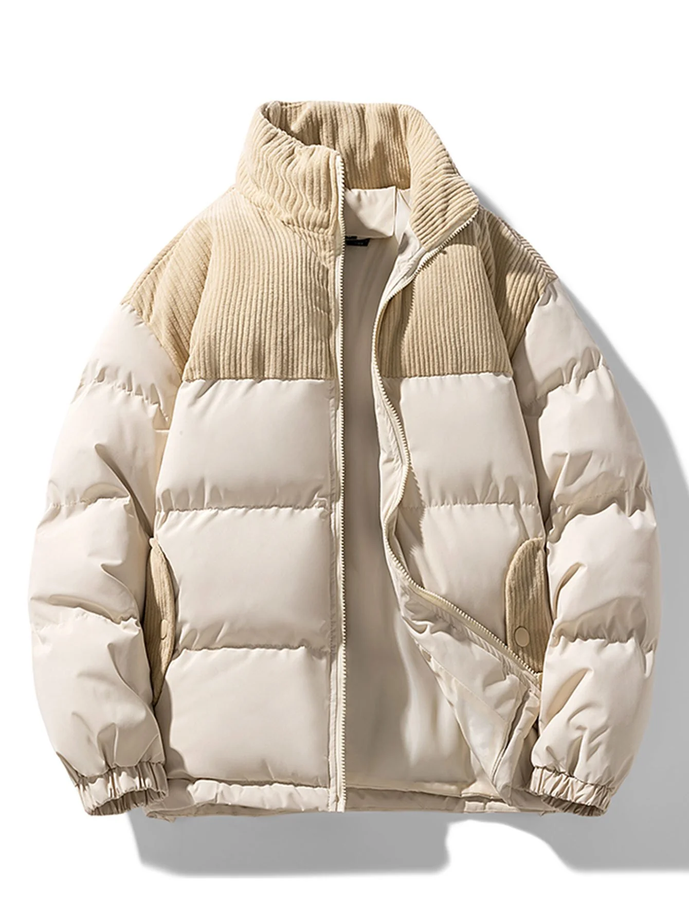 Cordura-Patchwork-Reißverschluss-Puffermantel - Image 5