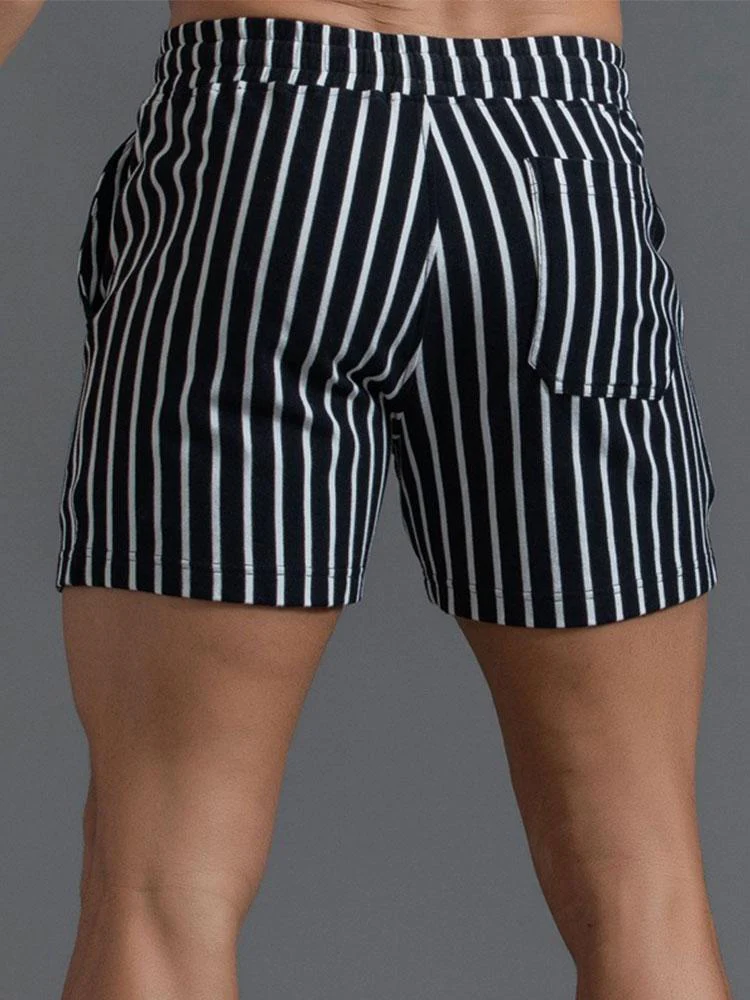 Baumwolle 3" Gestreifte Jersey Shorts mit Kordelzug - Image 3