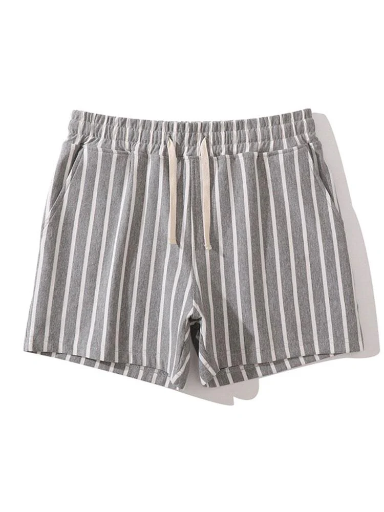 Baumwolle 3" Gestreifte Jersey Shorts mit Kordelzug - Image 5