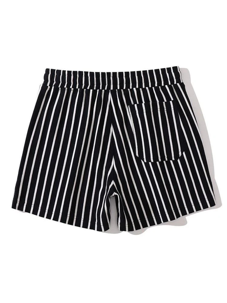 Baumwolle 3" Gestreifte Jersey Shorts mit Kordelzug - Image 6