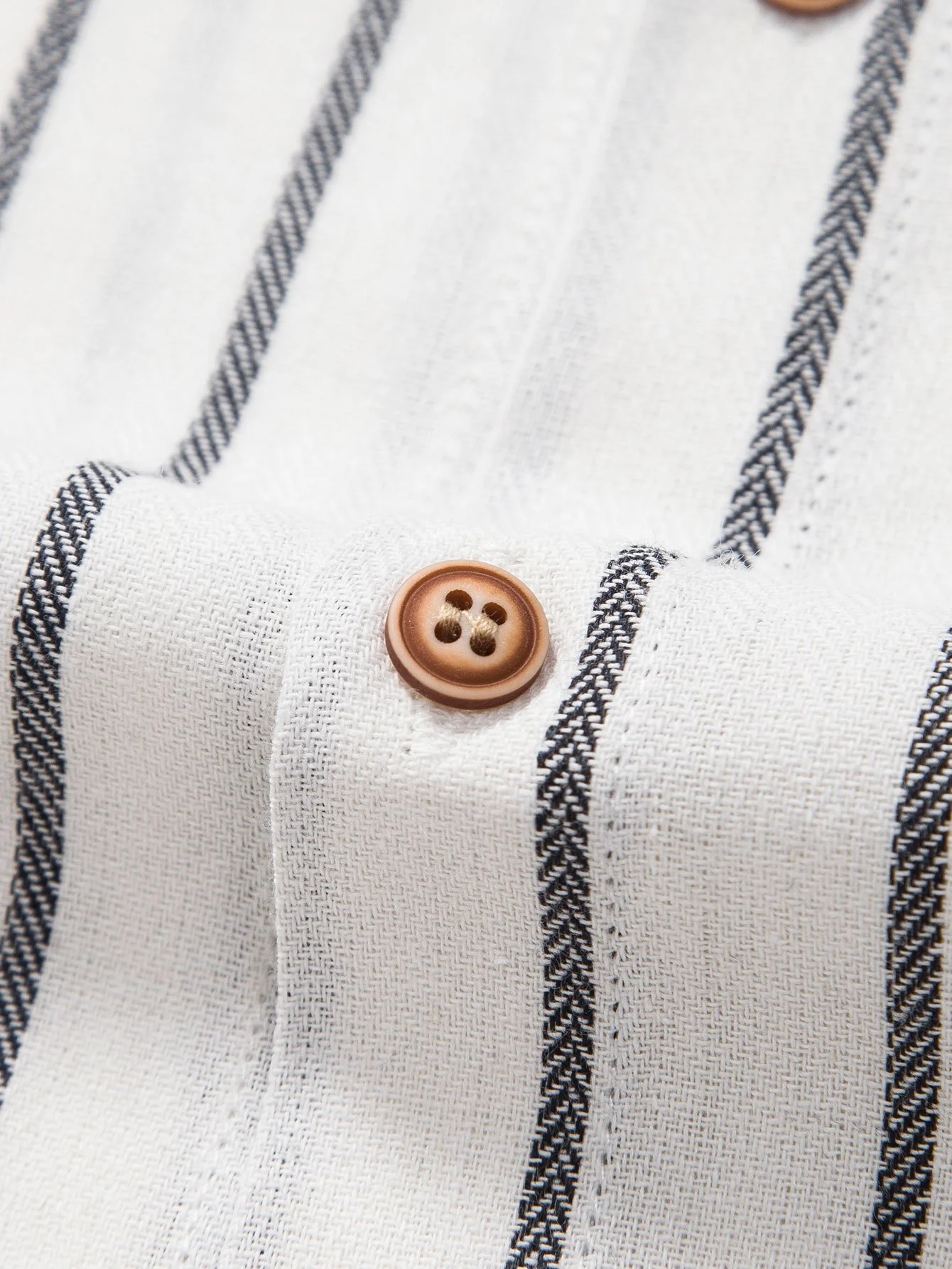 Baumwollmischung gestreifte Button-Up-Hemd & Leinen Shorts mit Kordelzug - Image 18