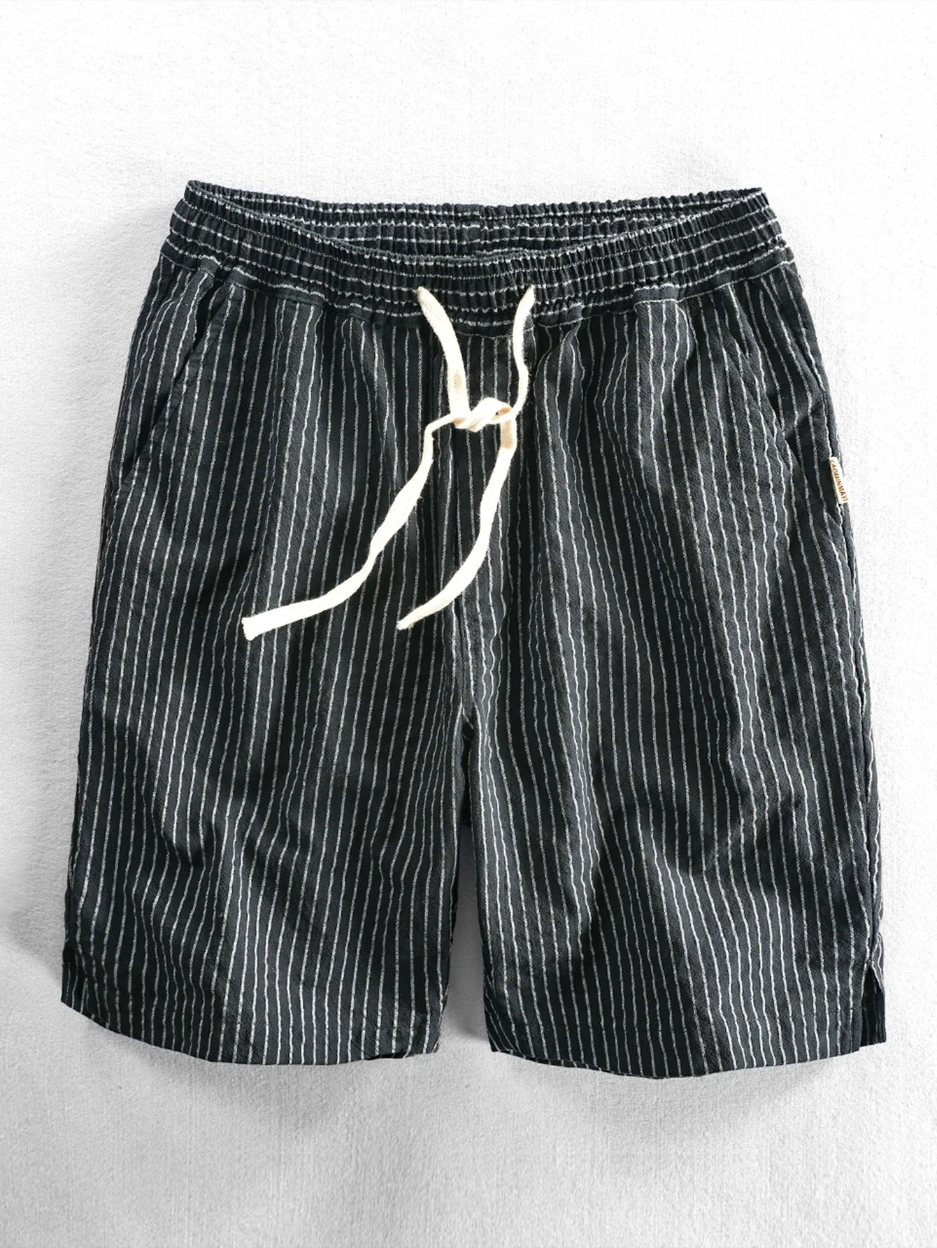 Baumwoll-Drawstring-Streifen-Shorts - Image 2
