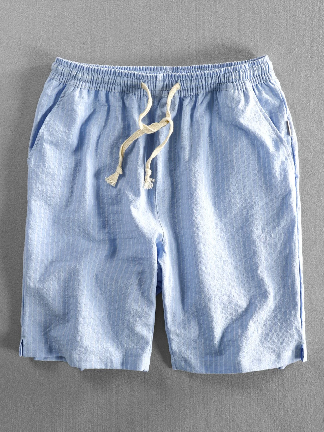 Baumwoll-Drawstring-Streifen-Shorts - Image 3