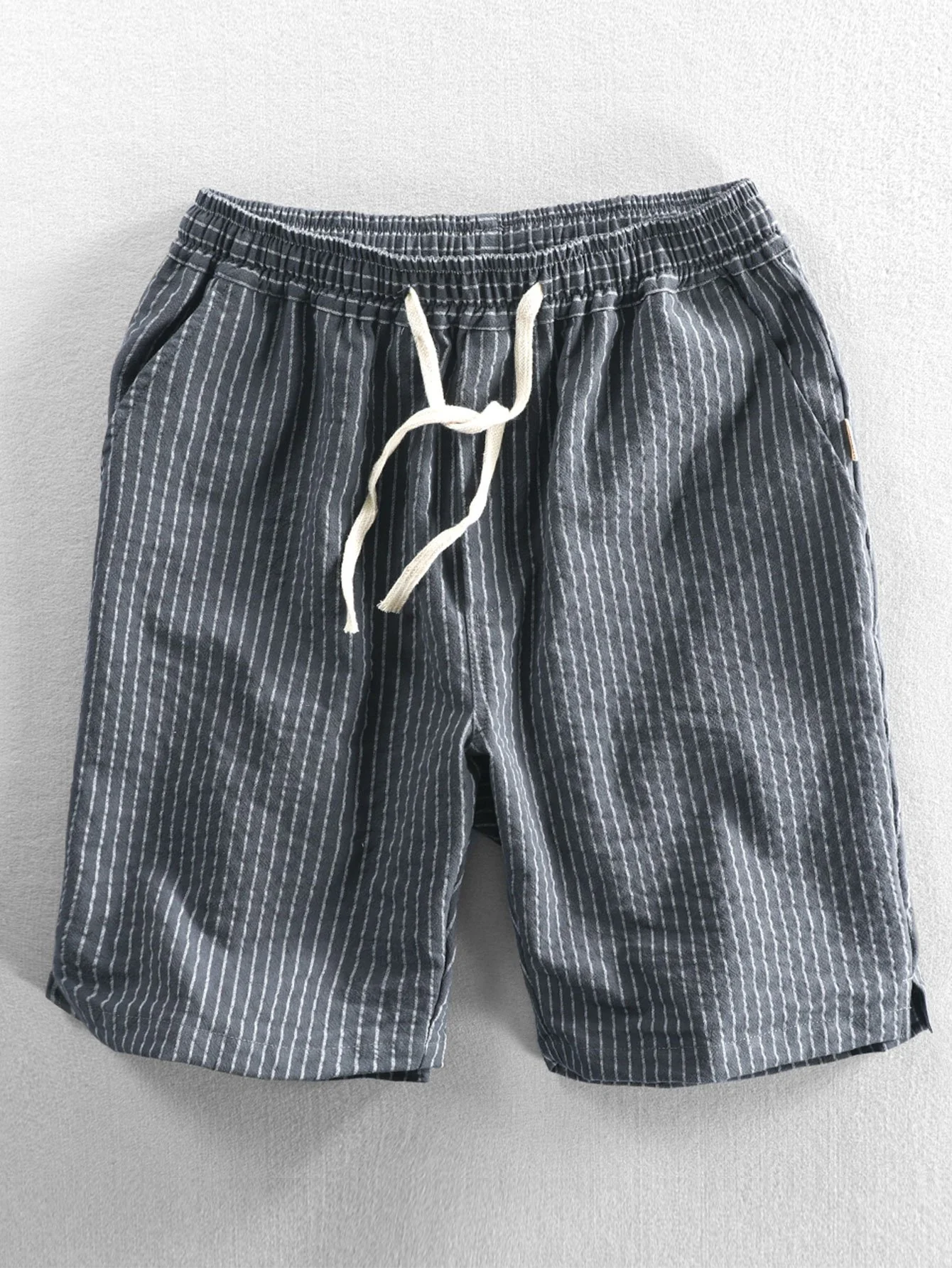 Baumwoll-Drawstring-Streifen-Shorts - Image 5