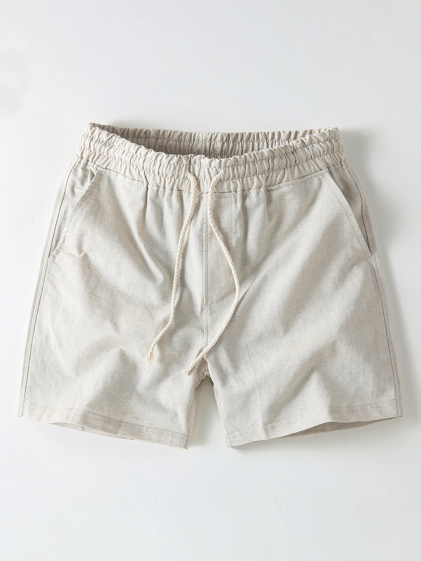 Cotton Linen Drawstring 5" Shorts