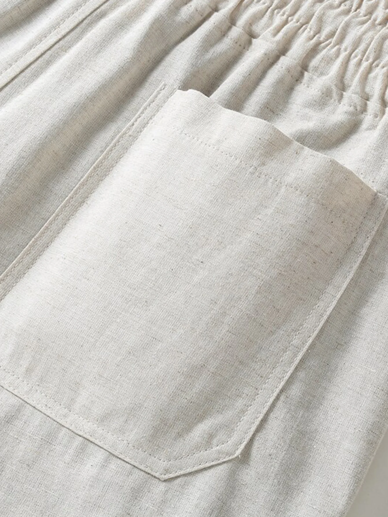 Cotton Linen Drawstring 5" Shorts - Image 11