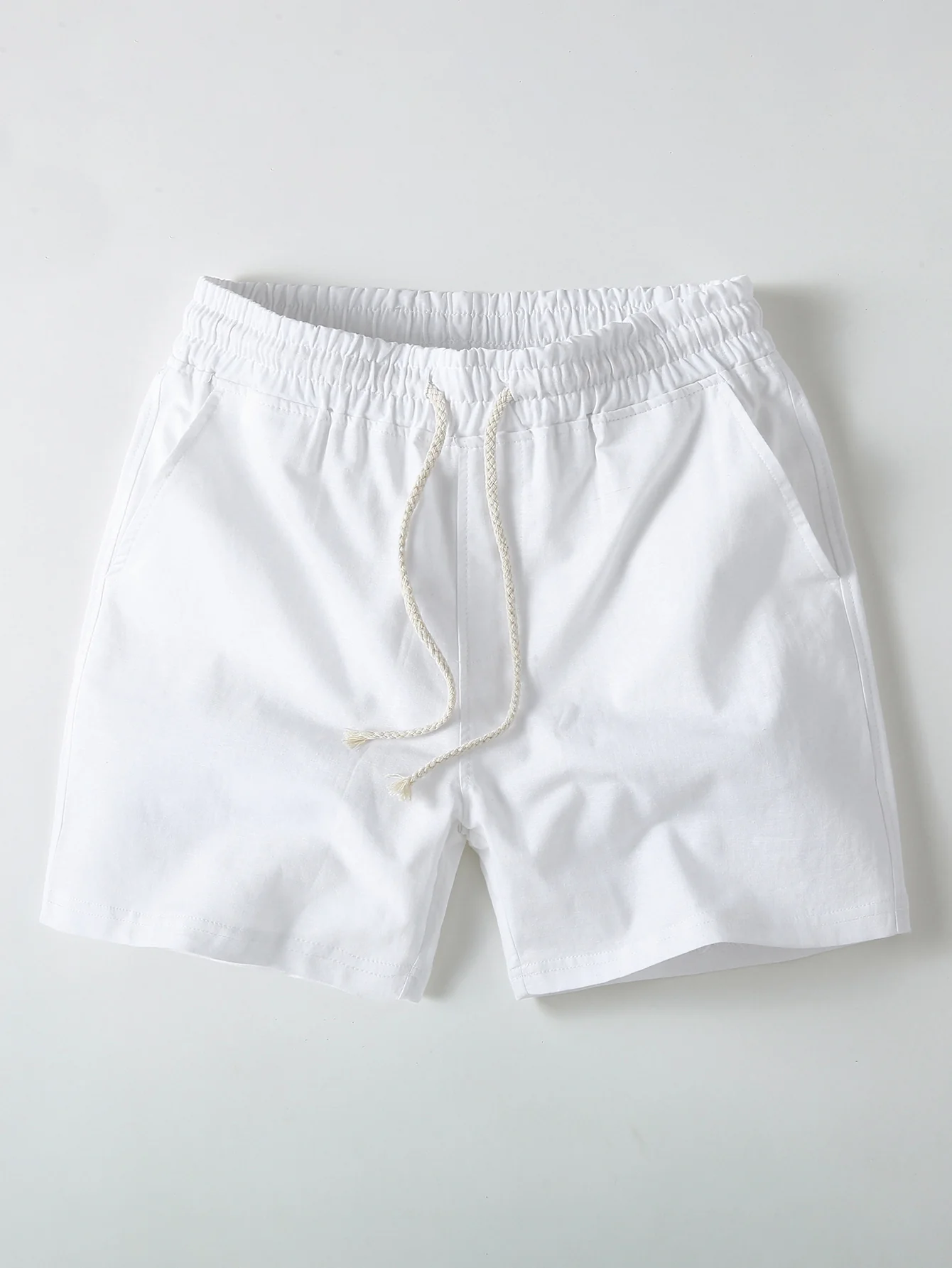 Cotton Linen Drawstring 5" Shorts - Image 3