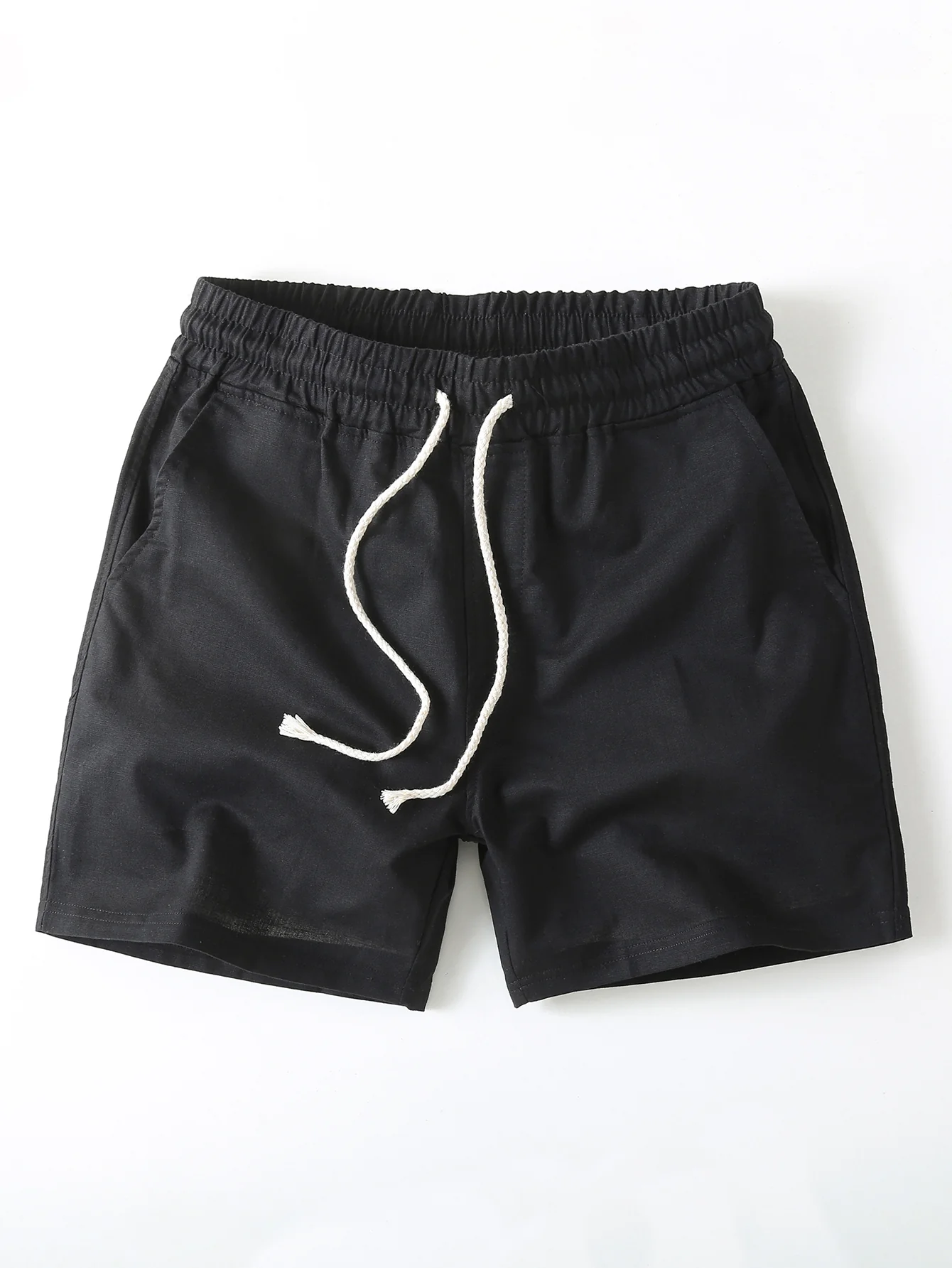 Cotton Linen Drawstring 5" Shorts - Image 4