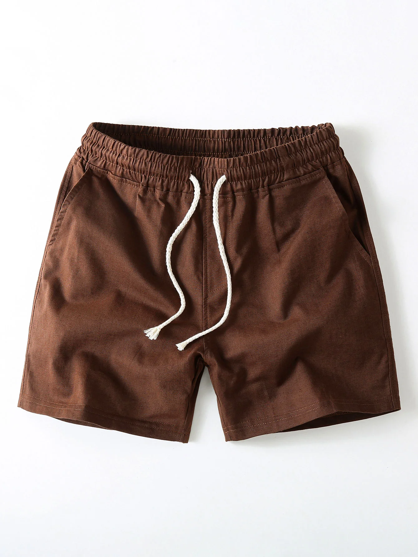 Cotton Linen Drawstring 5" Shorts - Image 5