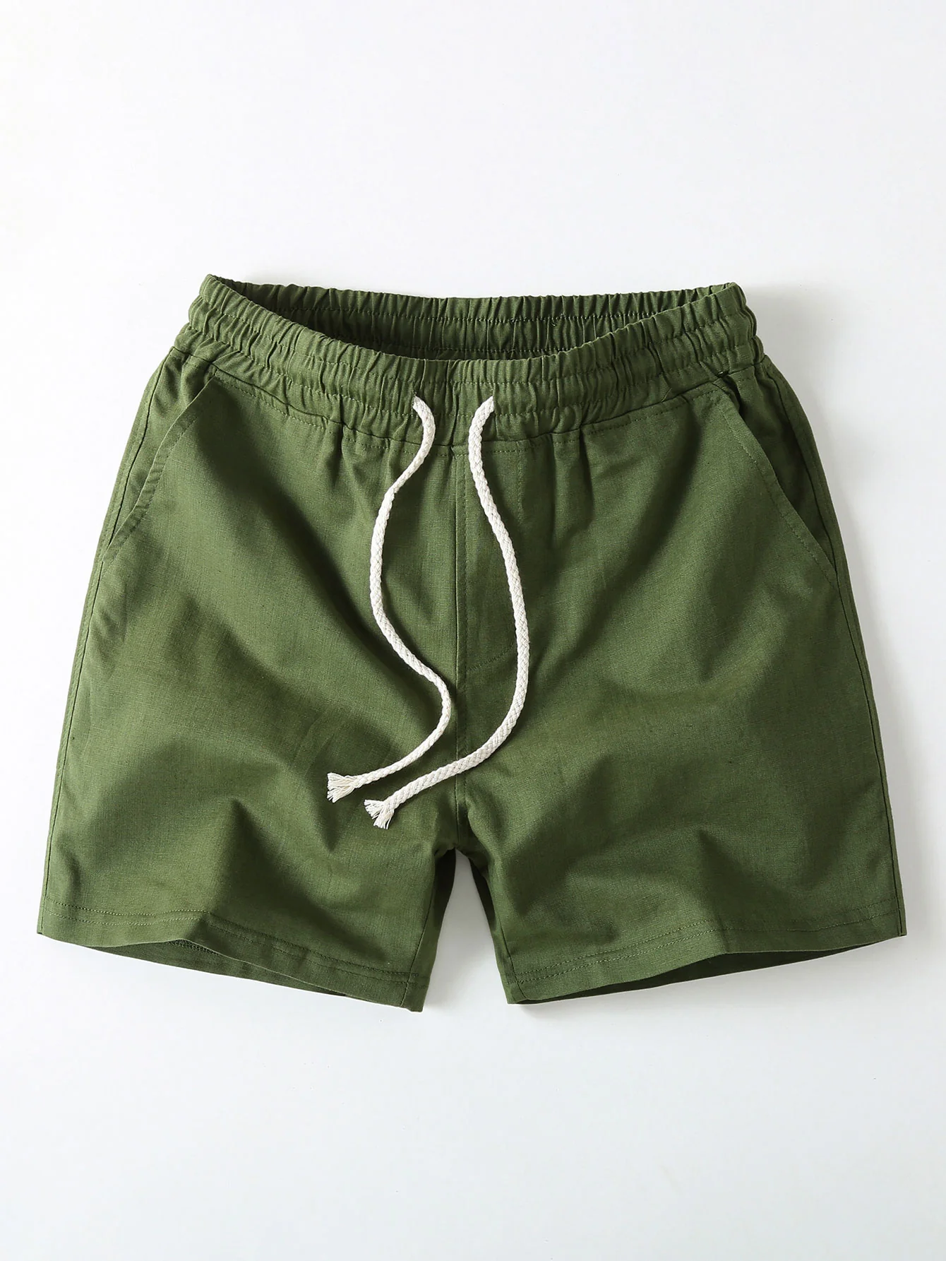 Cotton Linen Drawstring 5" Shorts - Image 6