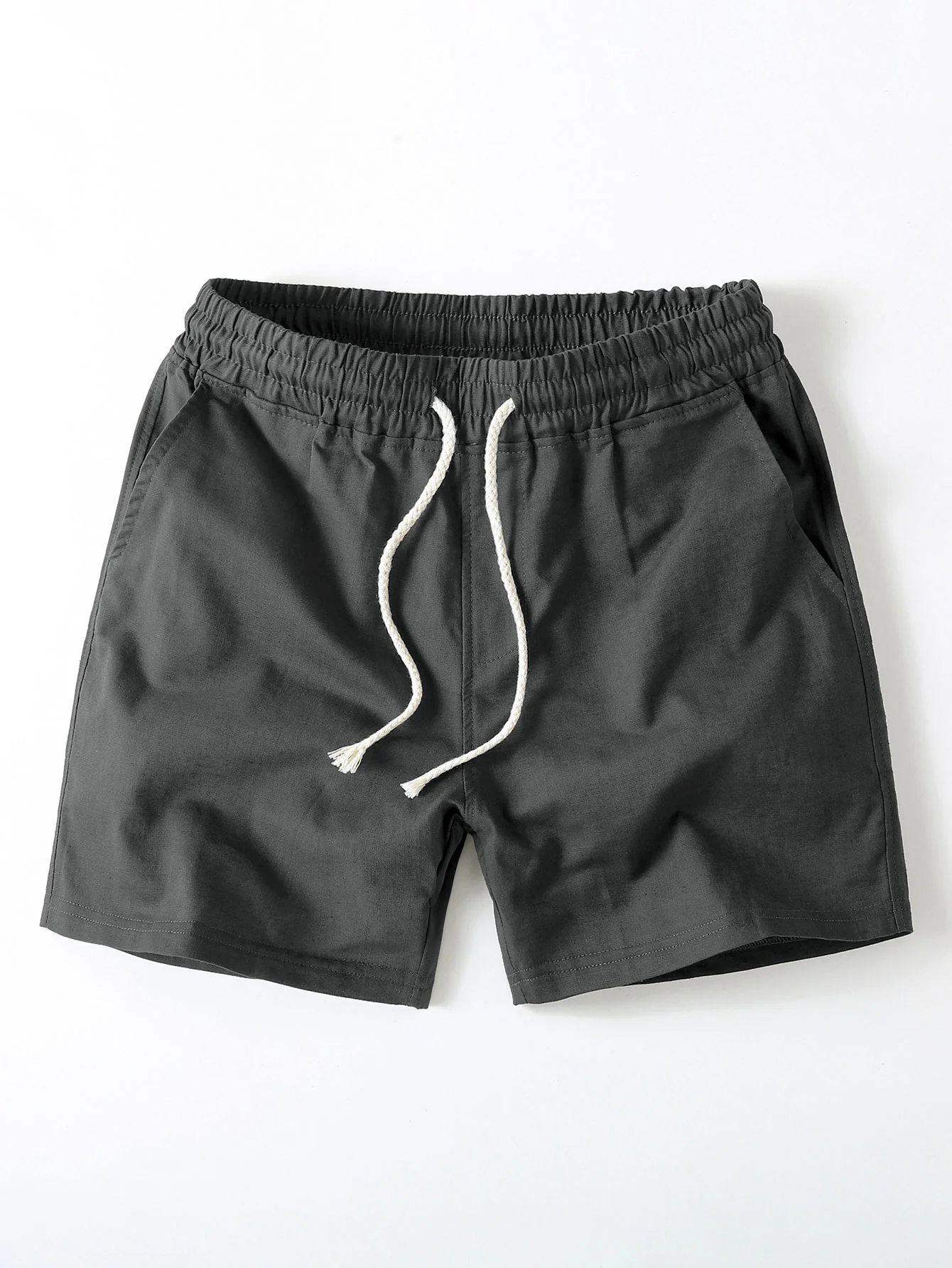 Cotton Linen Drawstring 5" Shorts - Image 7