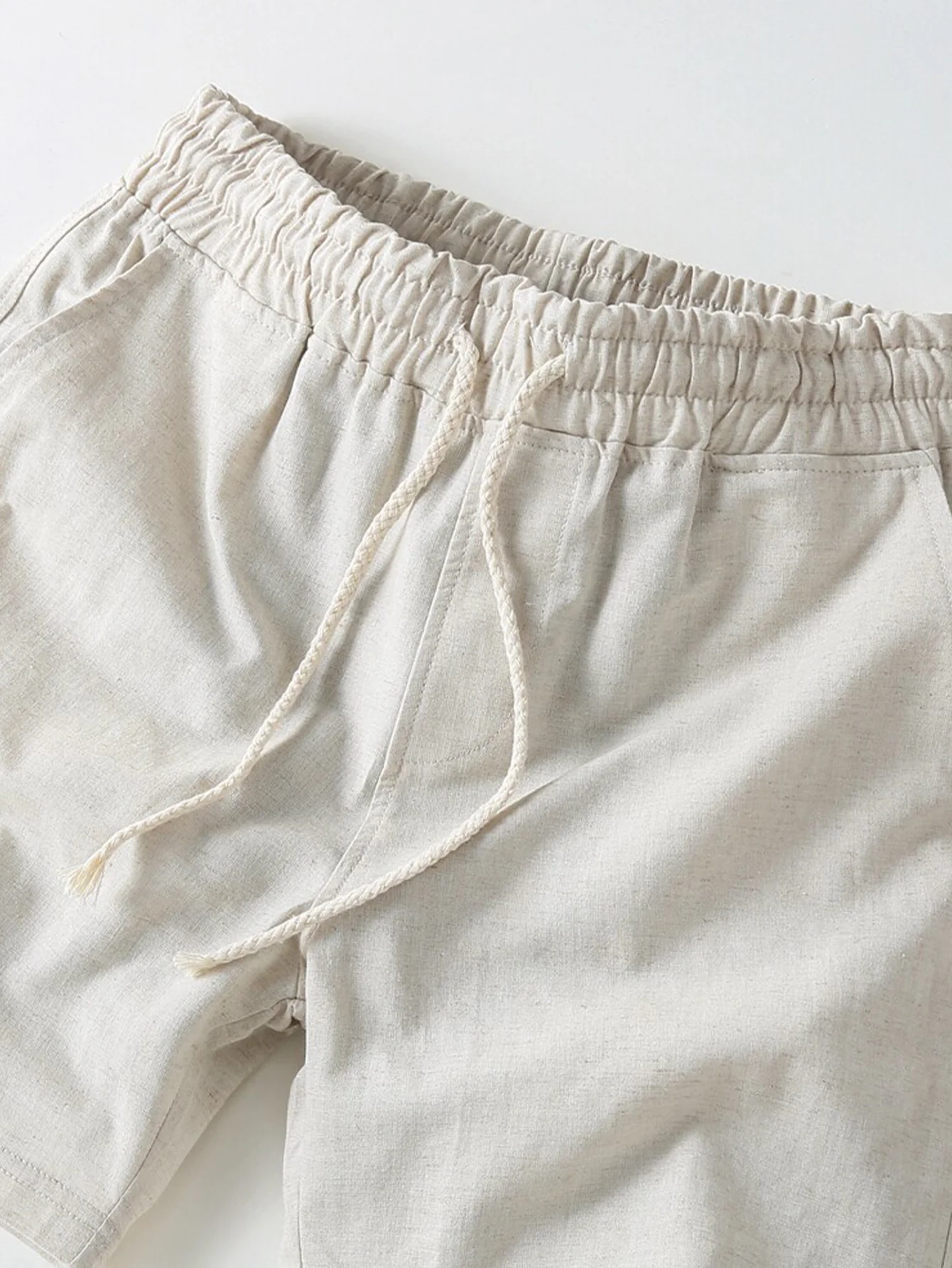 Cotton Linen Drawstring 5" Shorts - Image 8