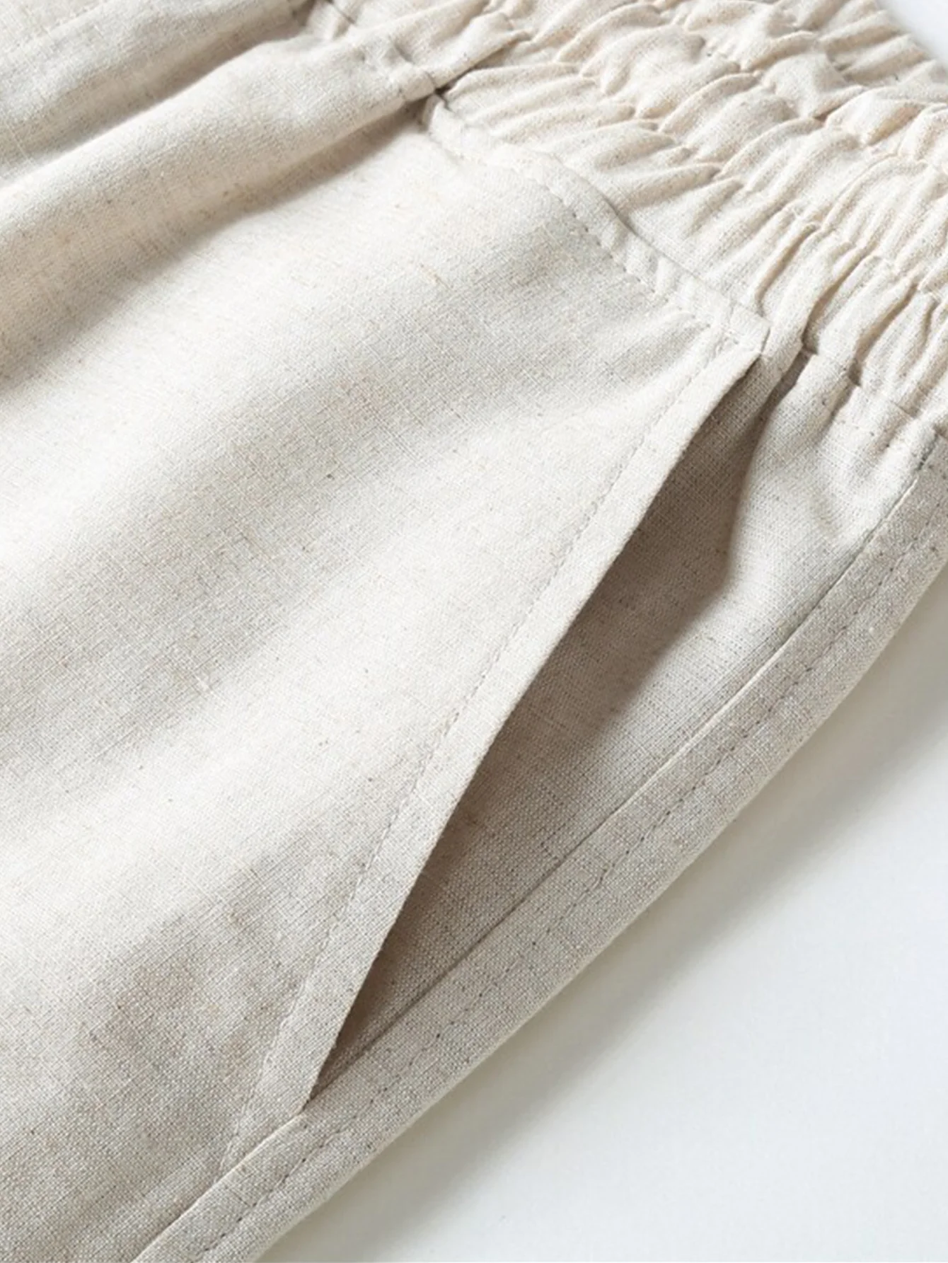 Cotton Linen Drawstring 5" Shorts - Image 9