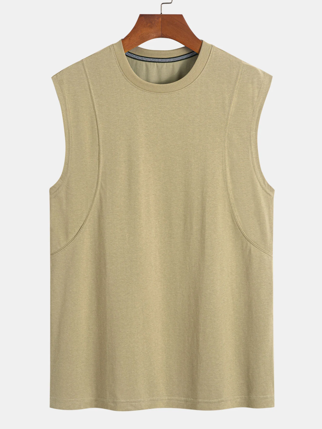 Baumwoll-Panel ärmelloses T-Shirt