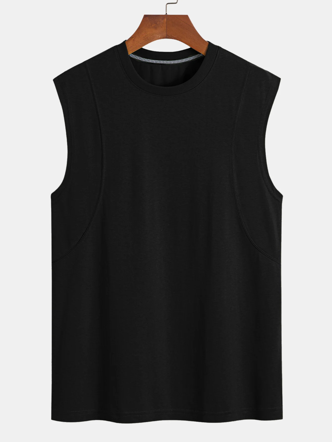 Baumwoll-Panel ärmelloses T-Shirt - Image 3