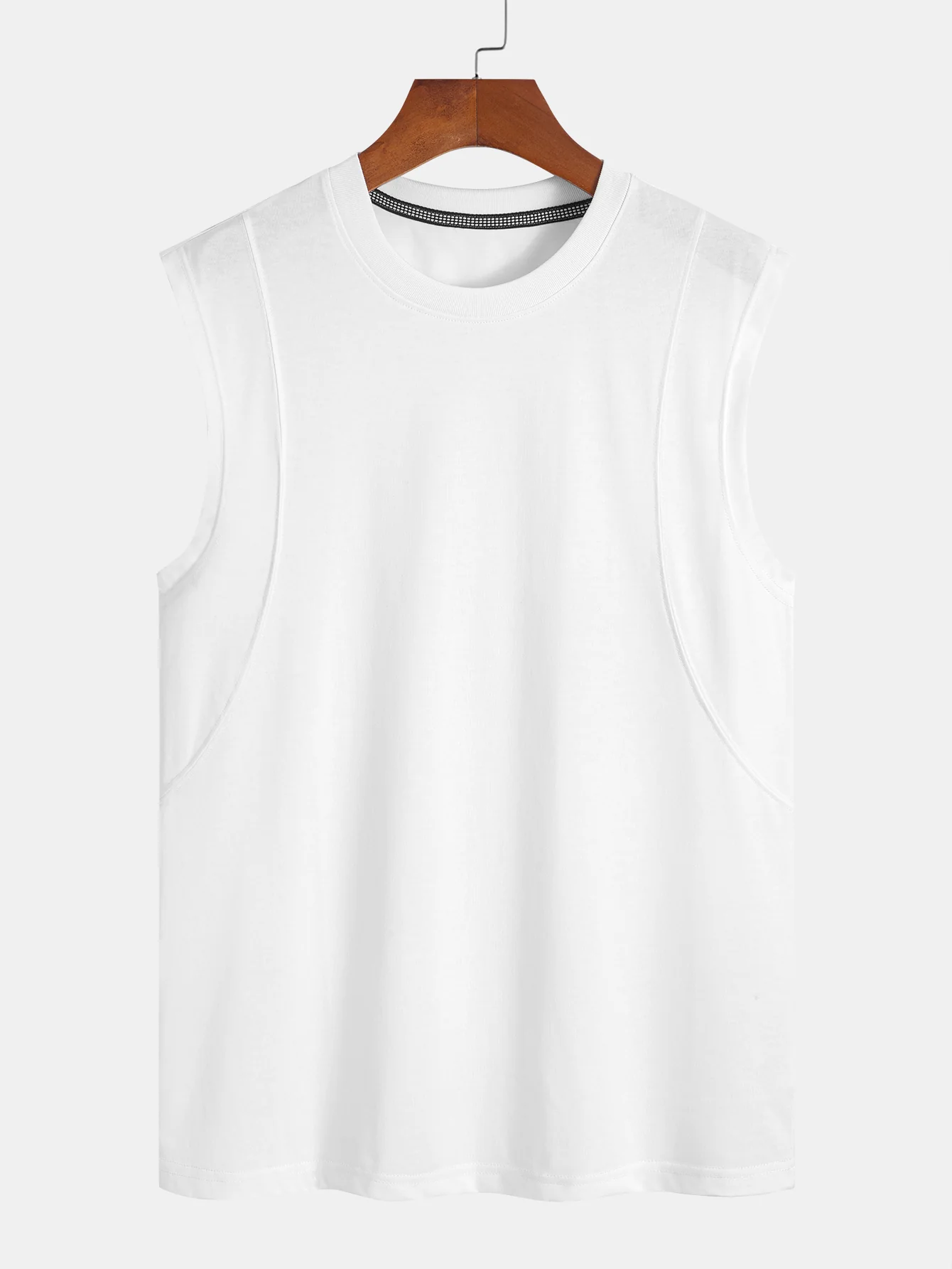 Baumwoll-Panel ärmelloses T-Shirt - Image 5