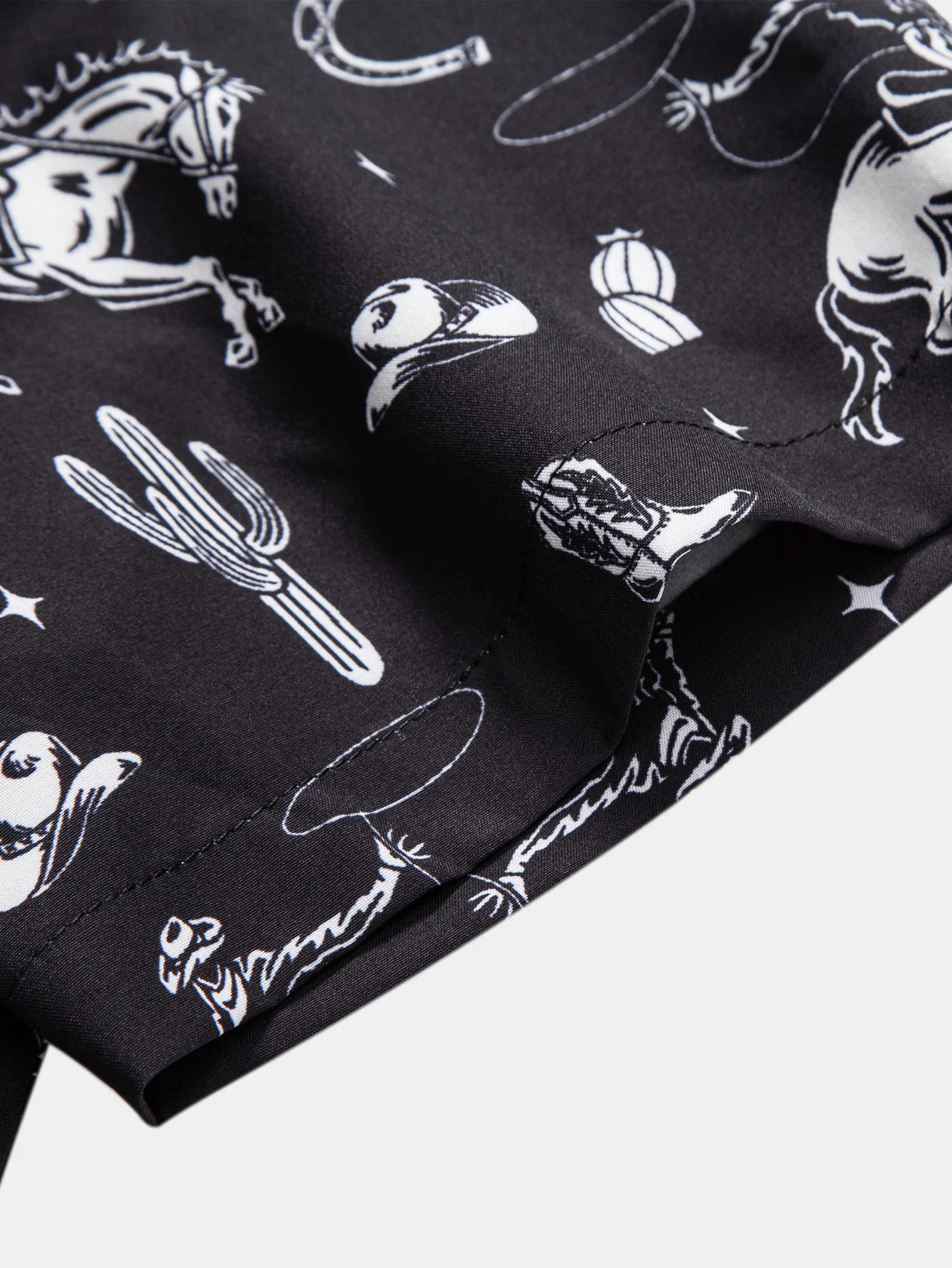 Cowboy Kaktus Print Knopfleiste Hemd & Swim Shorts - Image 10