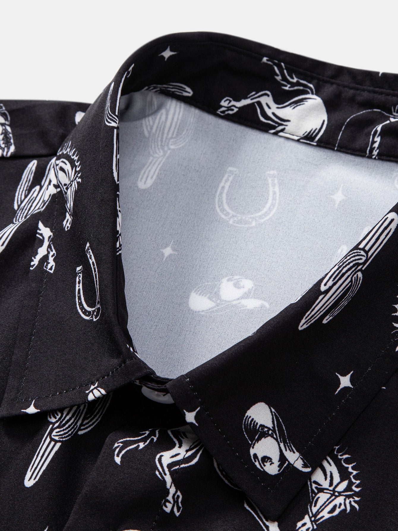 Cowboy Kaktus Print Knopfleiste Hemd & Swim Shorts - Image 9