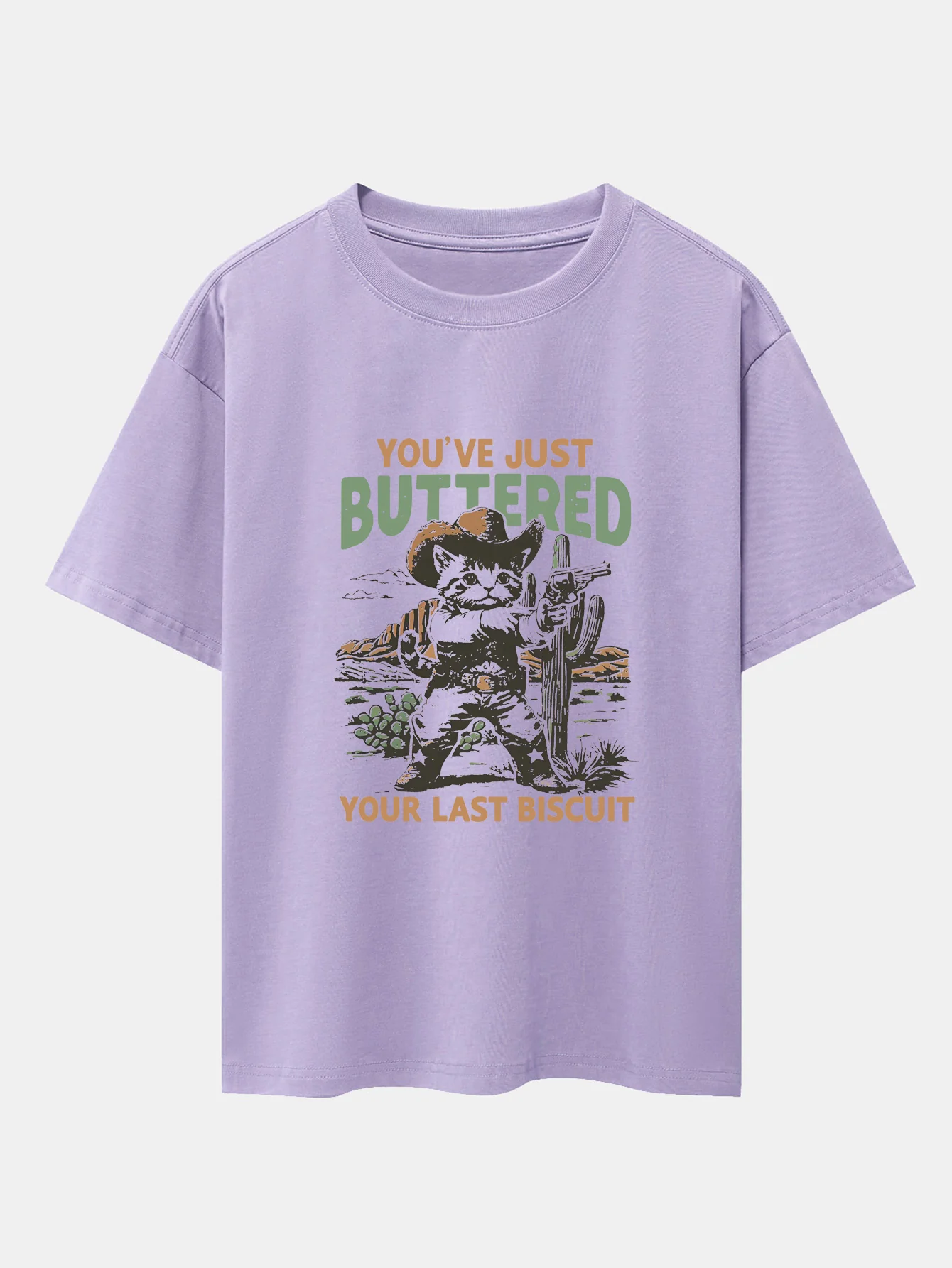 Cowboy Cat Print Drop-Shoulder Oversize T-Shirt - Image 8