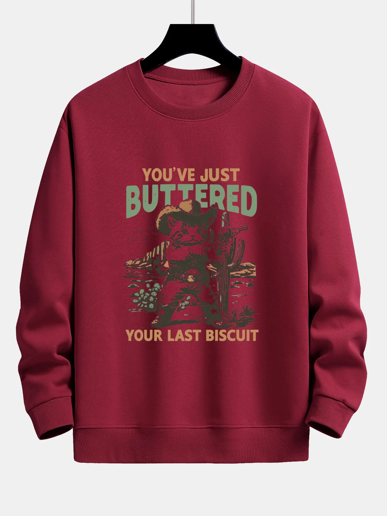 Cowboy-Katzen-Druck Sweatshirt mit lockerem Schnitt - Image 5