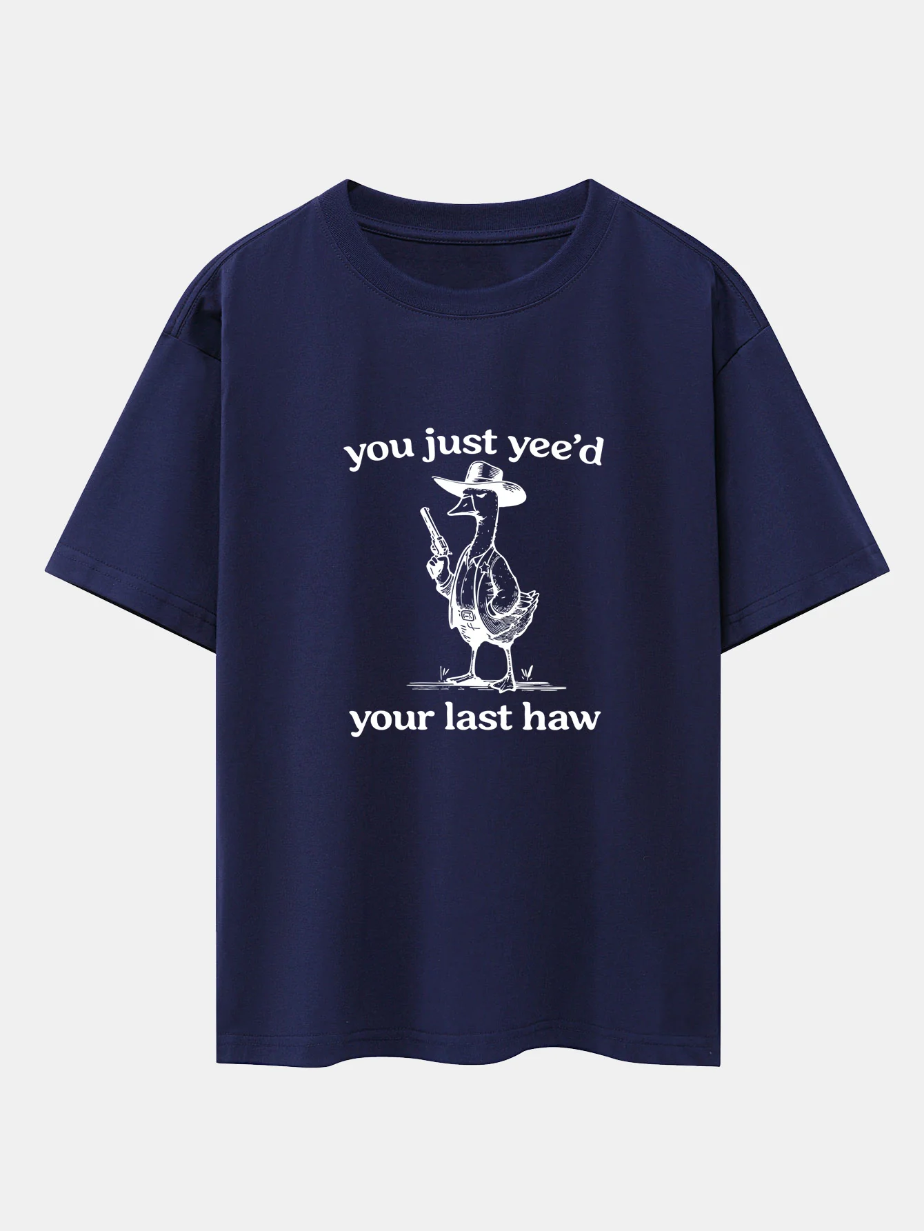 Cowboy Goose Print Drop Shoulder Oversize T-Shirt - Image 10