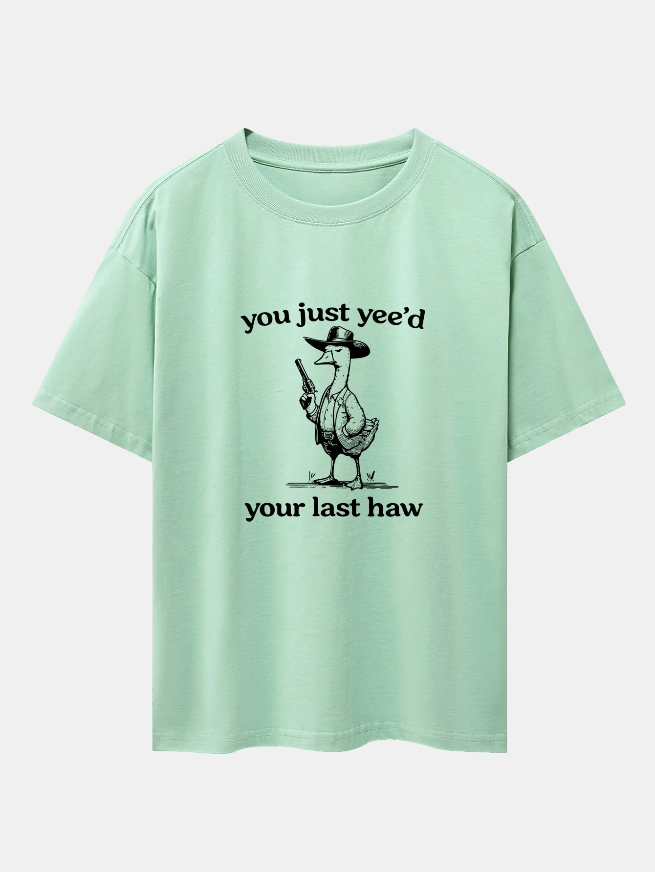 Cowboy Goose Print Drop Shoulder Oversize T-Shirt - Image 11