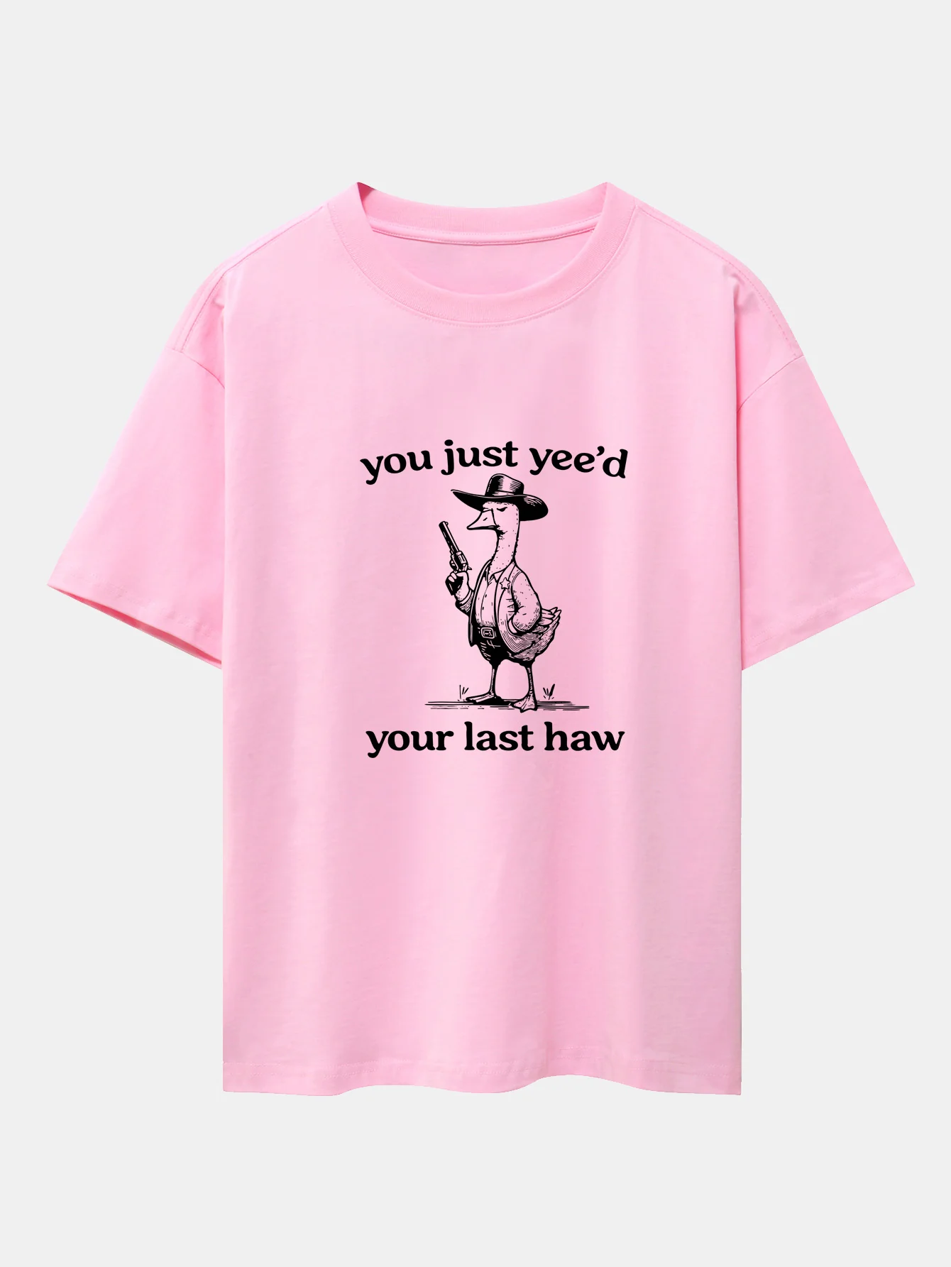 Cowboy Goose Print Drop Shoulder Oversize T-Shirt - Image 12