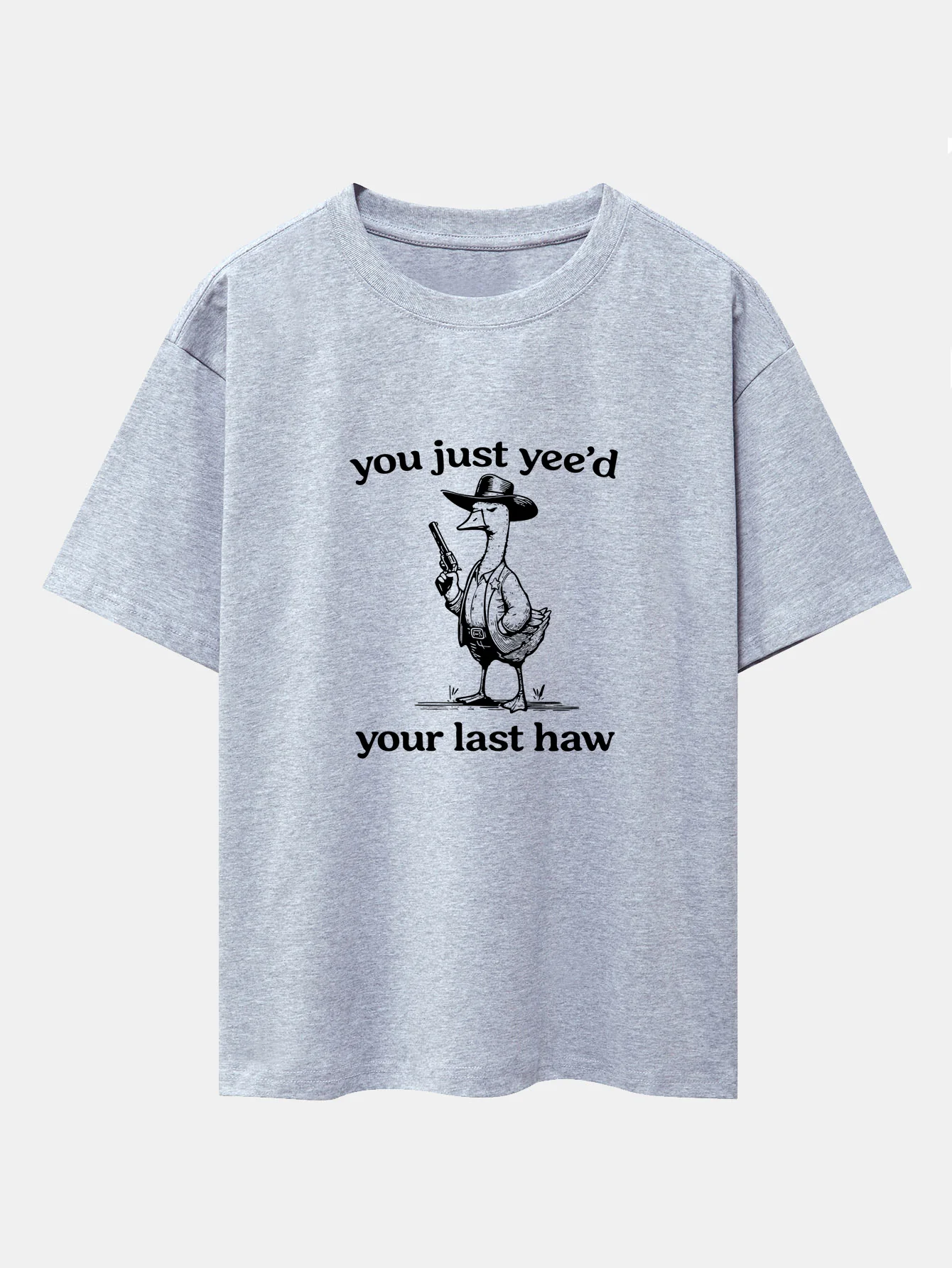 Cowboy Goose Print Drop Shoulder Oversize T-Shirt - Image 13