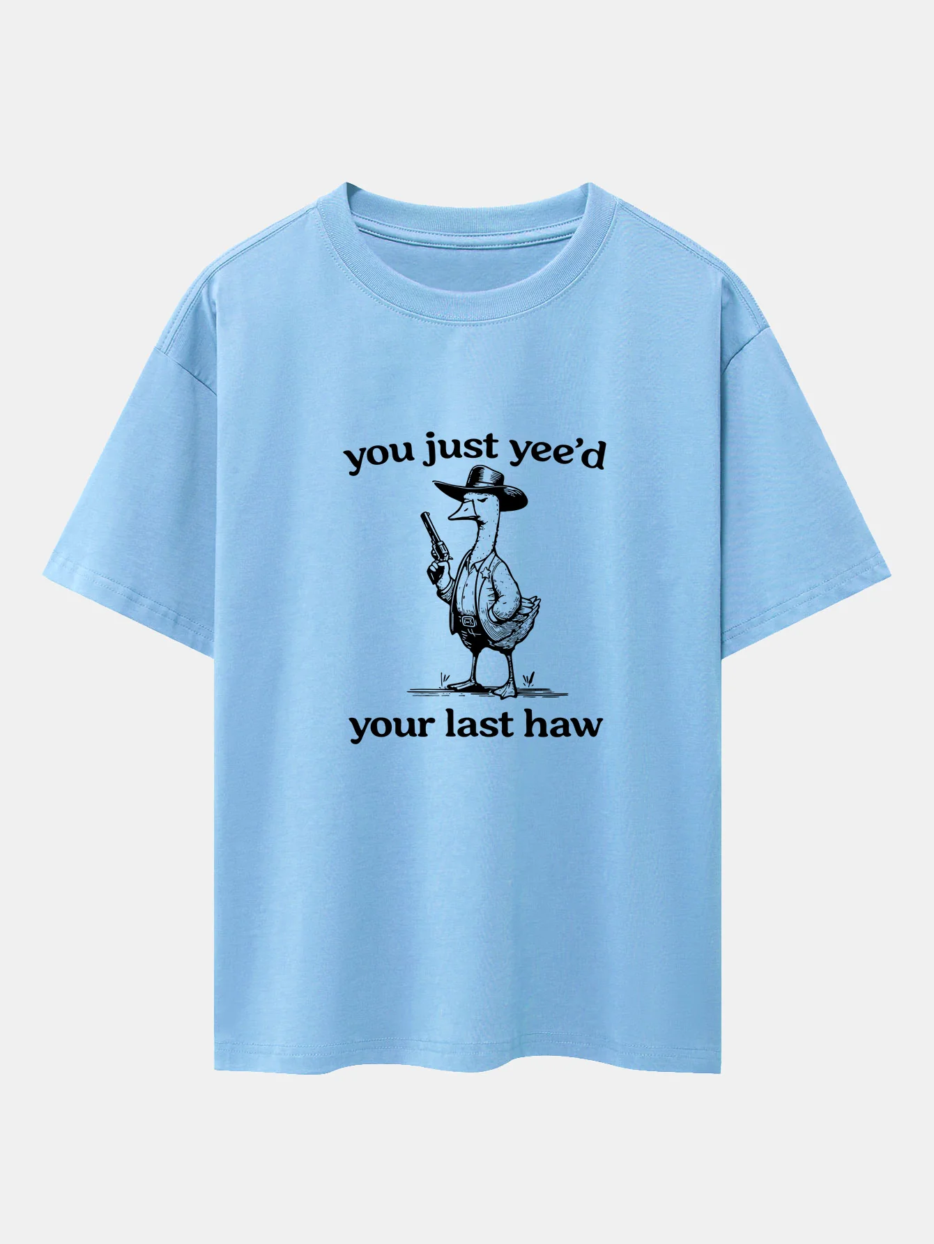 Cowboy Goose Print Drop Shoulder Oversize T-Shirt - Image 14