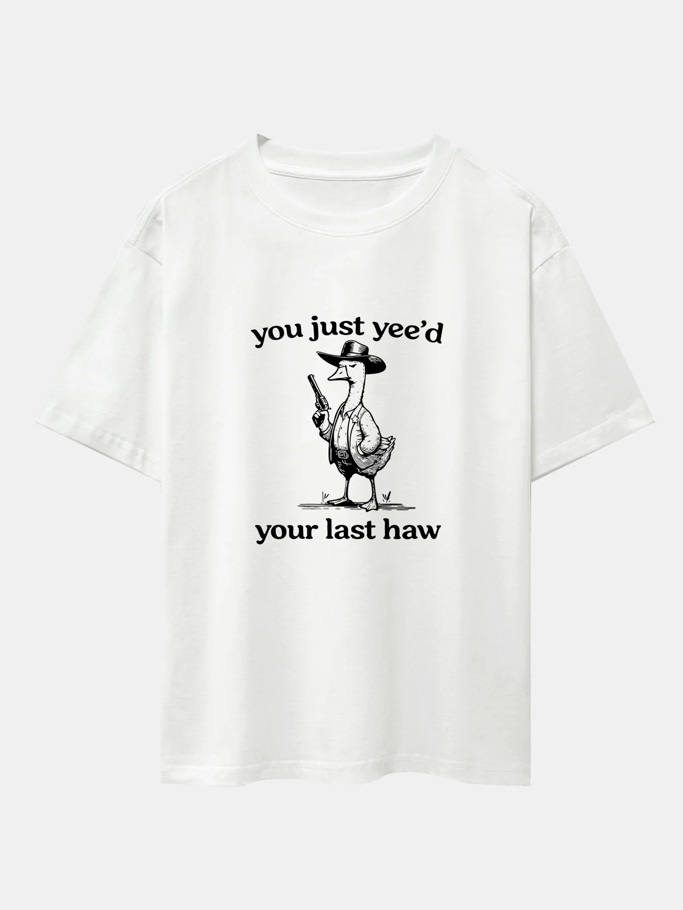 Cowboy Goose Print Drop Shoulder Oversize T-Shirt - Image 2