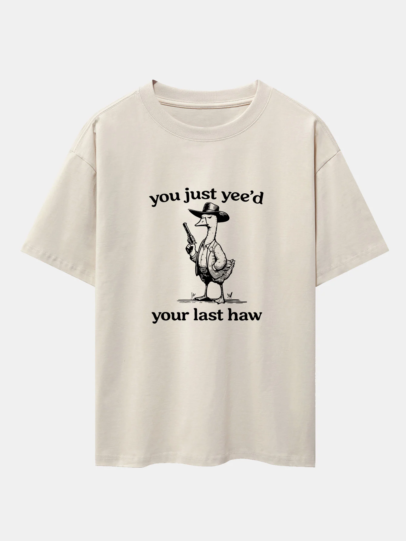 Cowboy Goose Print Drop Shoulder Oversize T-Shirt - Image 3
