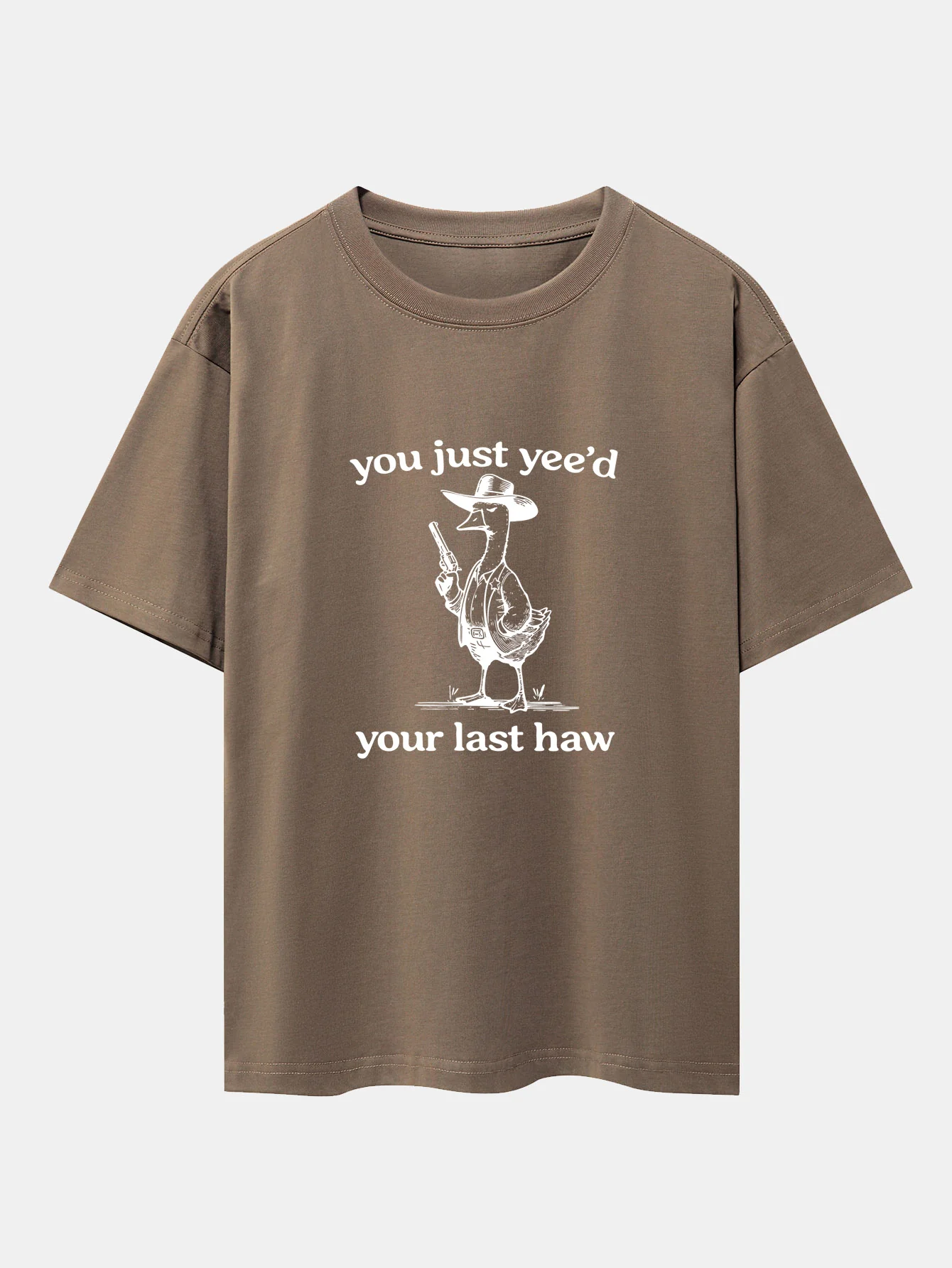 Cowboy Goose Print Drop Shoulder Oversize T-Shirt - Image 5