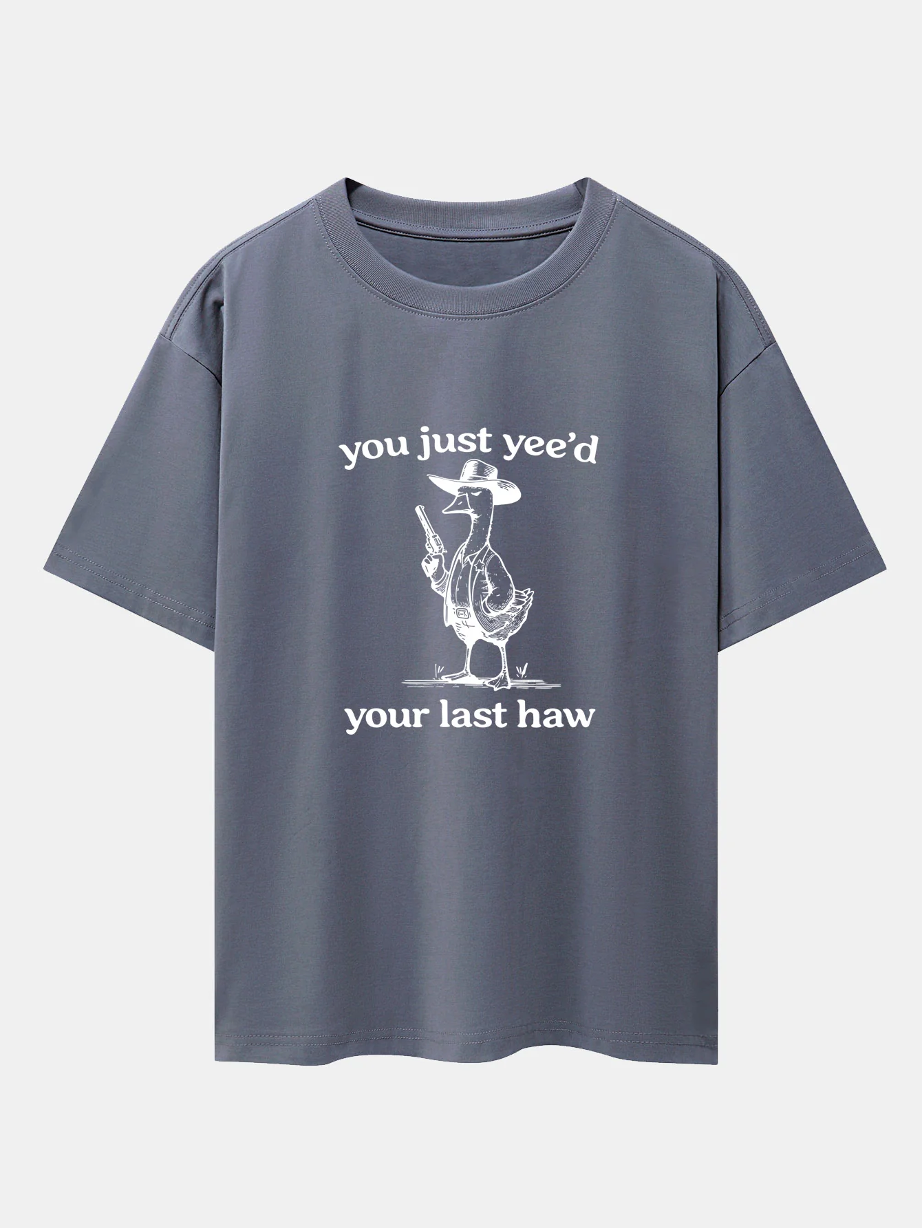 Cowboy Goose Print Drop Shoulder Oversize T-Shirt - Image 6